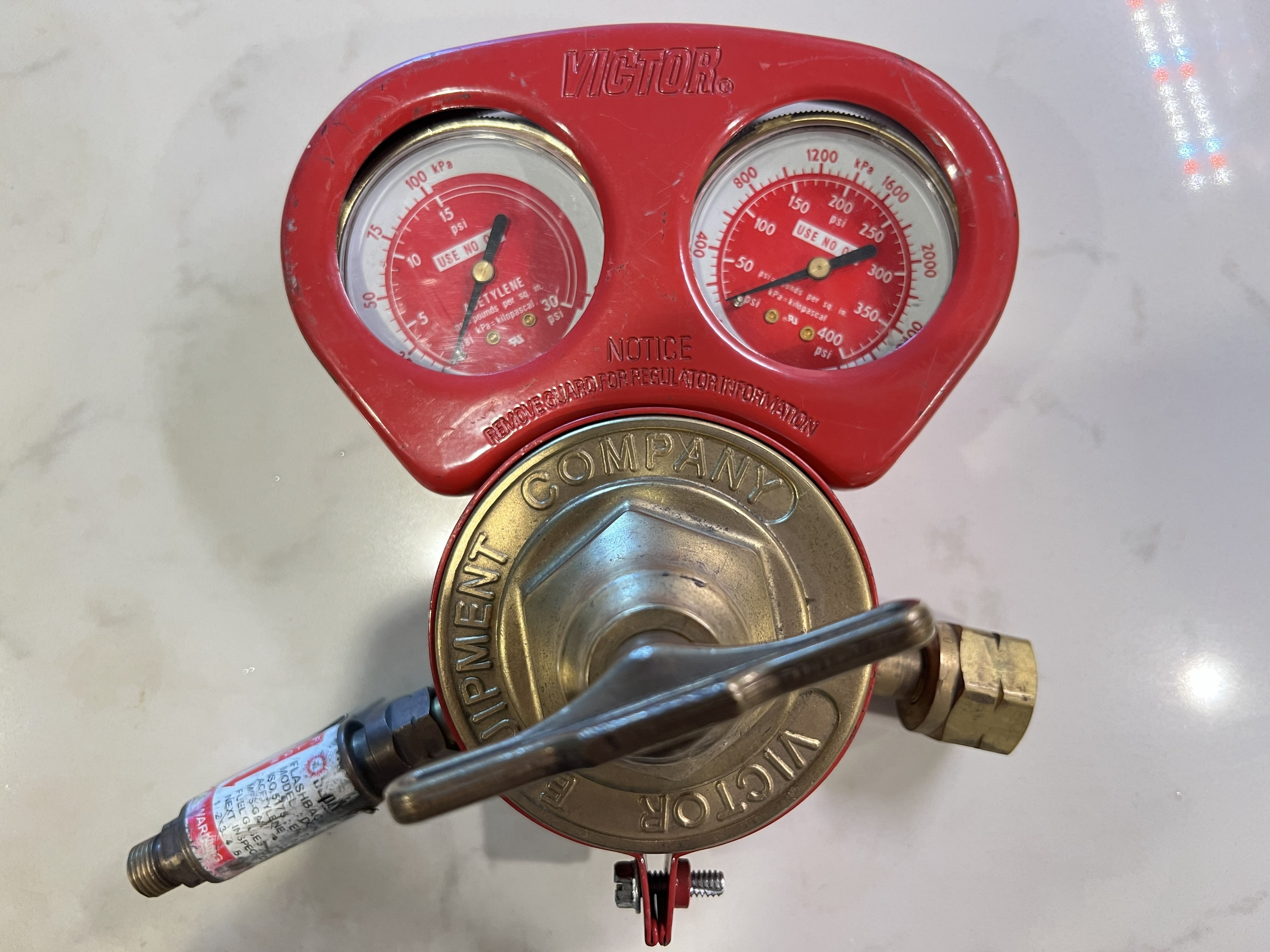Victor Acetylene Regulator (CSR-460A) w/ Flashback Arrestor