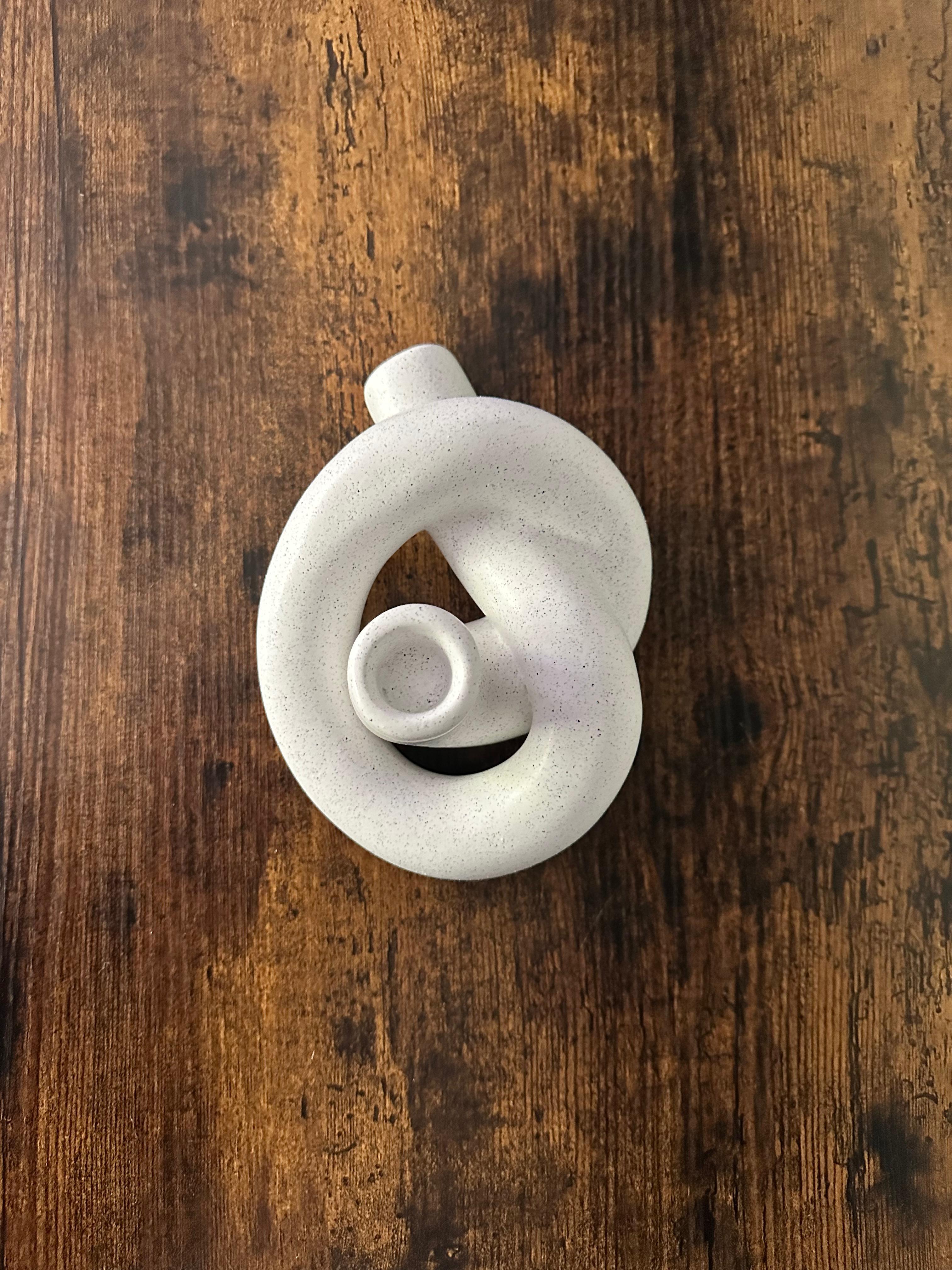 White Knotted Candle Holder - photo 4