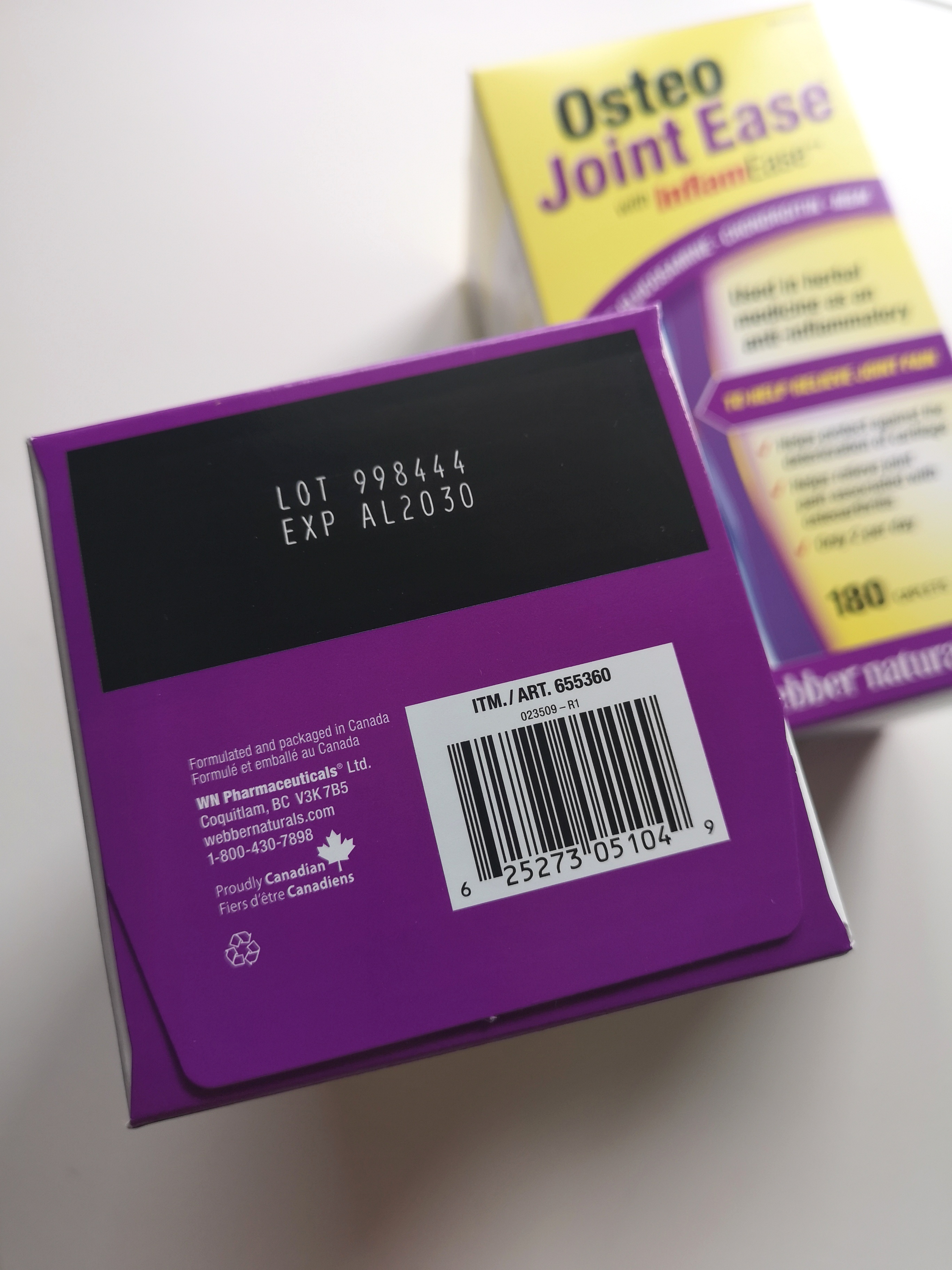 Brand new Webber Naturals Osteo Joint Ease 180 Caplets - photo 2