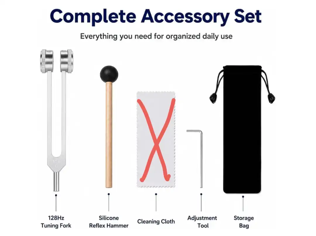 128Hz Tuning Fork Set with Hammer and Bag - photo 3