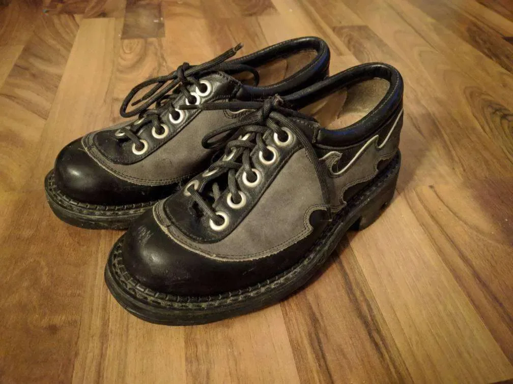 Vintage Vogs -- Authentic John Fluevog Real Leather Flame Shoes
