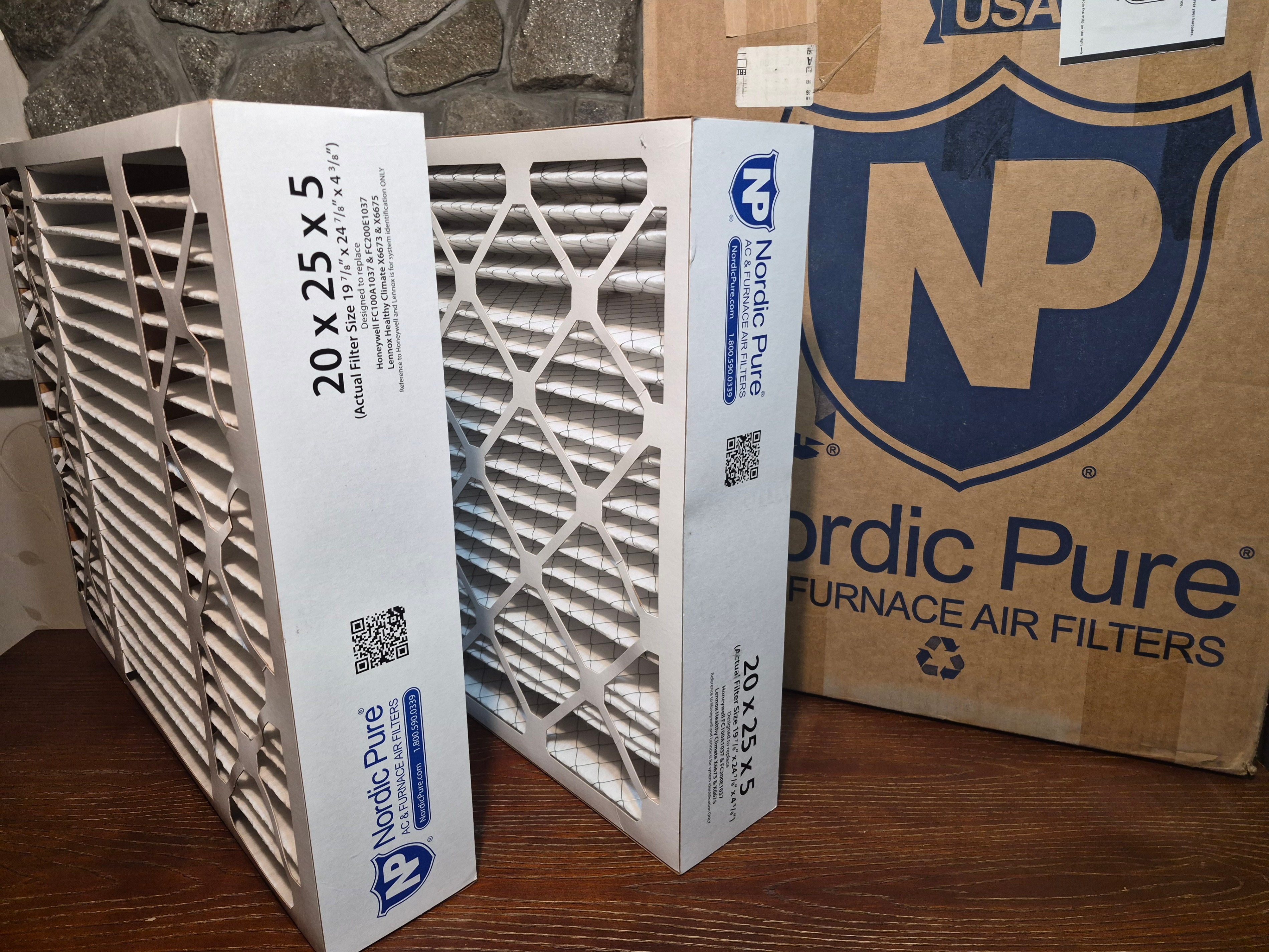 Nordic Pure 20"x25"x5" Honeywell/Lennox  Air Filter-2-Pack