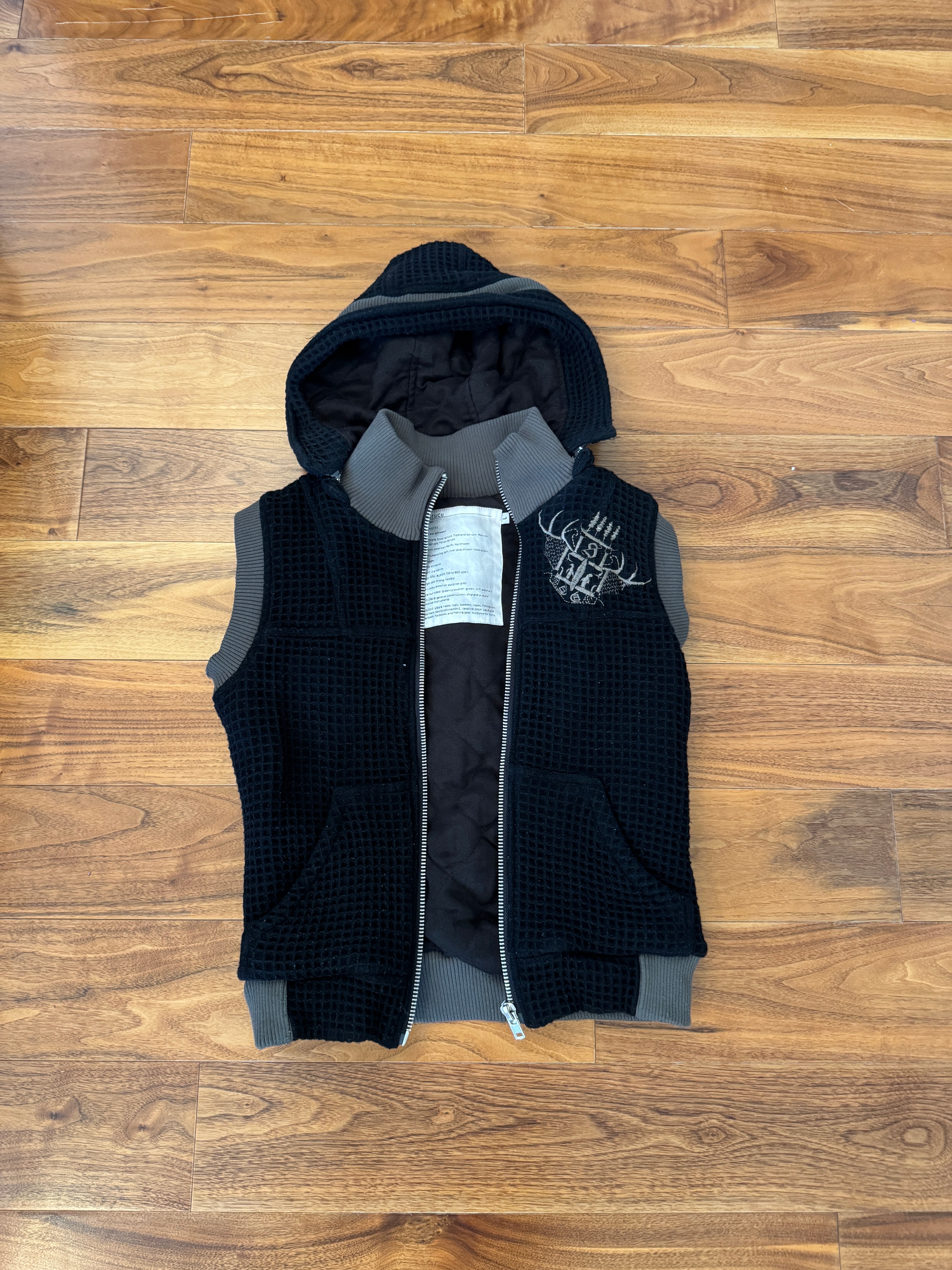 Black and Grey Vest with Hood