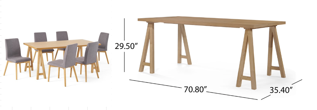 GDF Studio Thanvi dining table + 6 chairs - photo 2