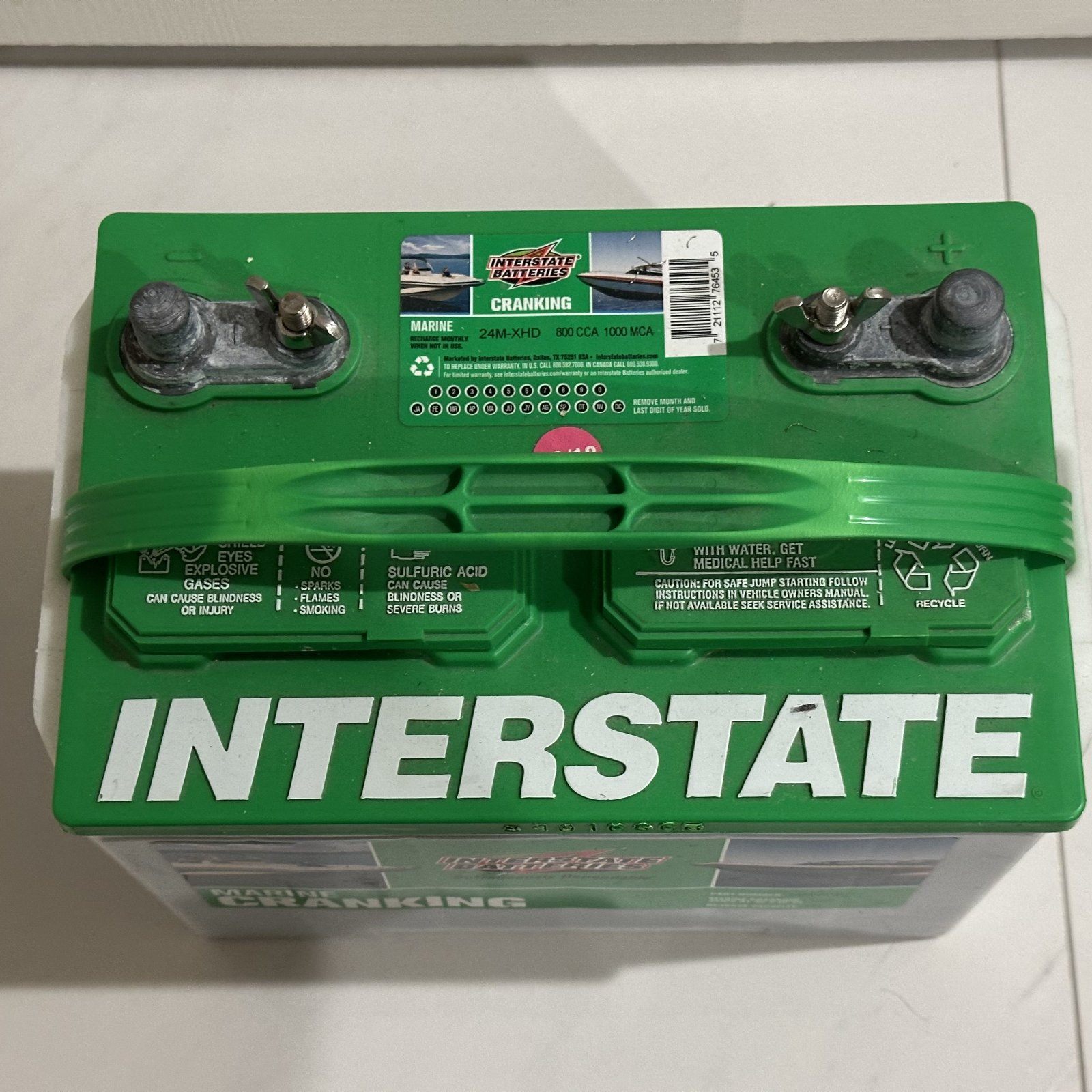 Interstate 24M-XHD Marine Cranking Battery 800 CCA 1000 MCA - photo 3