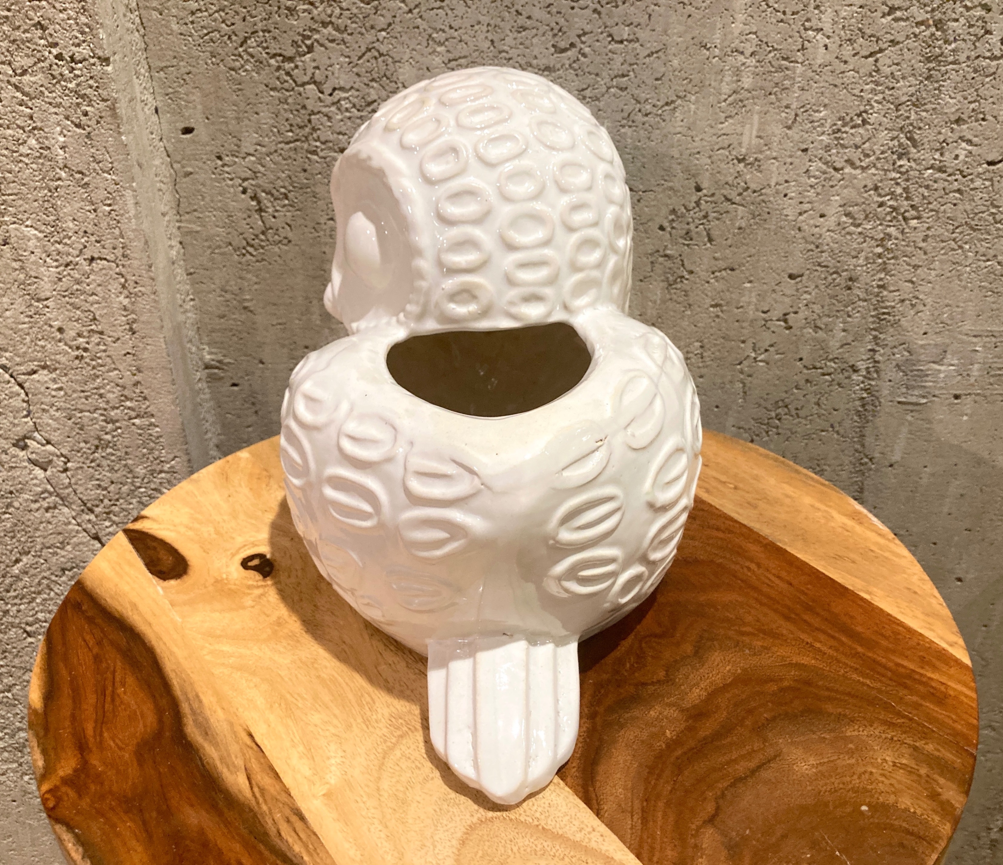 Ceramic Owl Flower Pot Garden Planter Cream White Indoor/Outdoor - photo 4