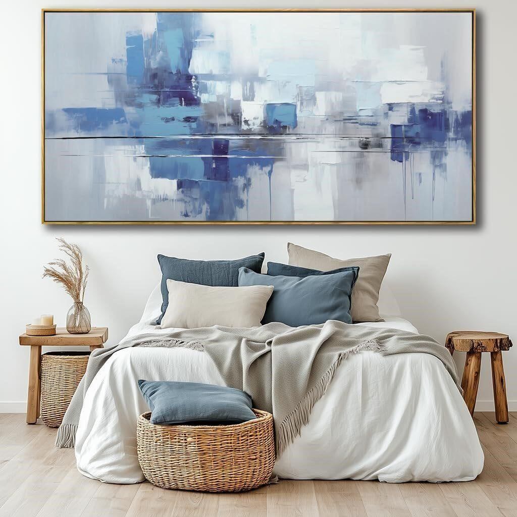 Abstract Blue Landscape Canvas Wall Art - photo 2