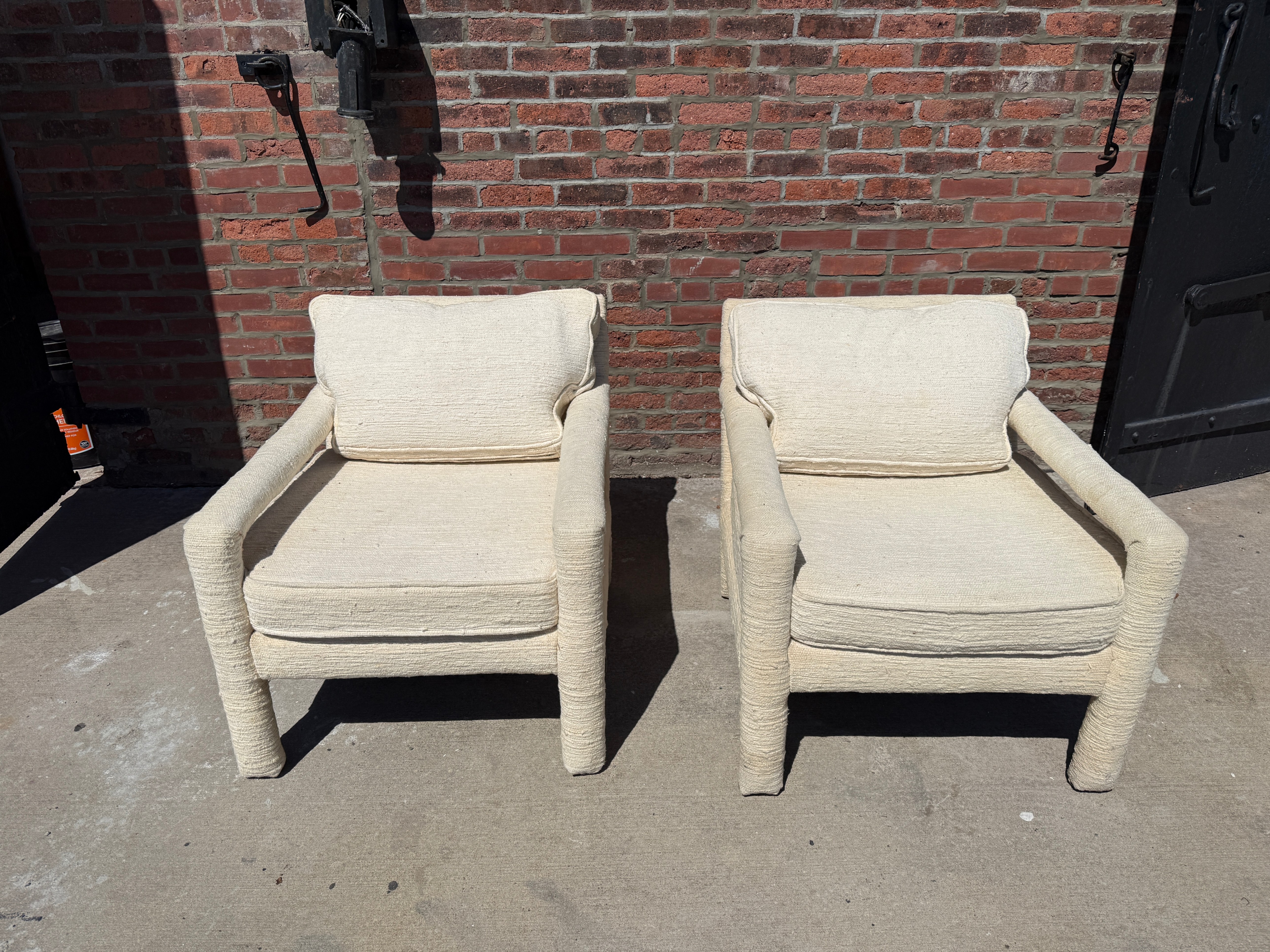 Pair of Vintage Milo Baughman Chunky Tubular Lounge Chairs - photo 2