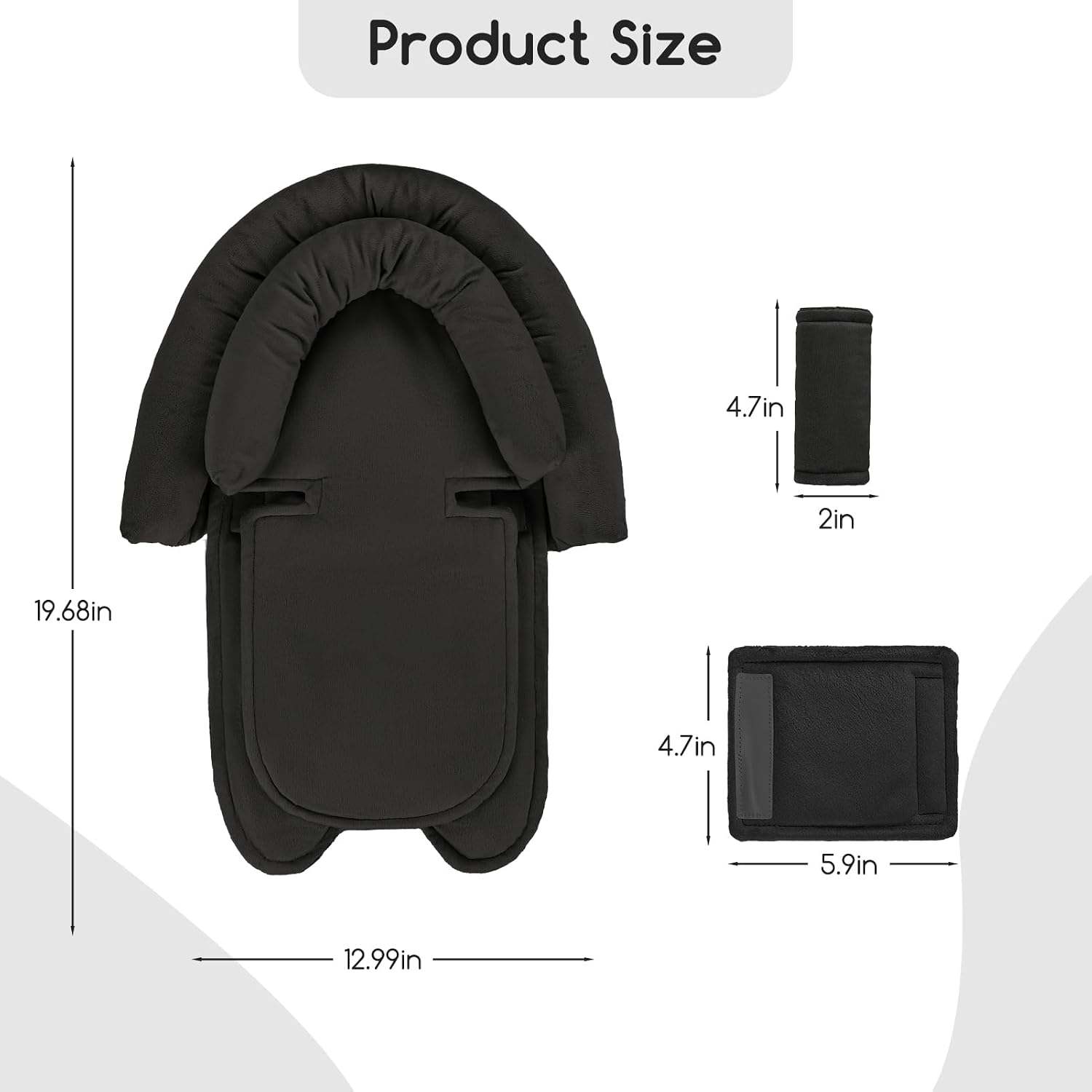 NEW~ Black Infant Car Seat Head Support Insert - photo 4