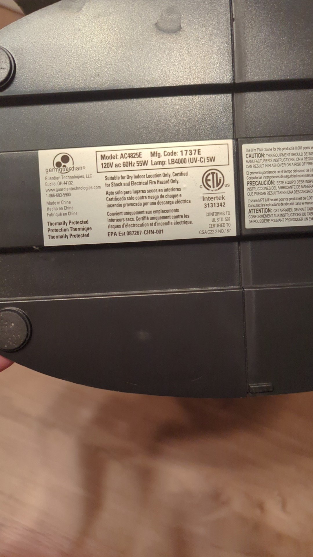 GermGuardian AC4825E Air Purifier + Extra Filter - photo 5