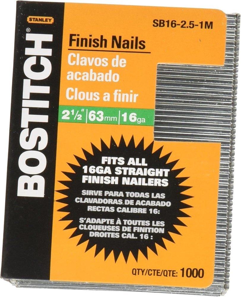 BOSTITCH 2-1/2" 16-Gauge Finish Nails – 200 Pcs
