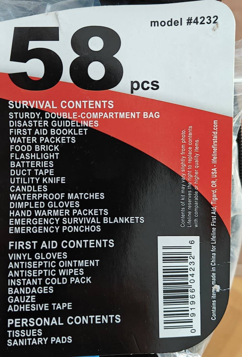 Lifeline Emergency Preparedness and First Aid Kit - photo 2
