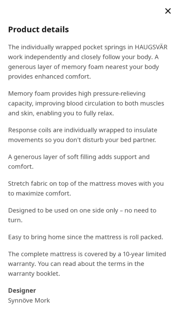 IKEA HAUGSVAR Hybrid Queen Mattress - photo 3