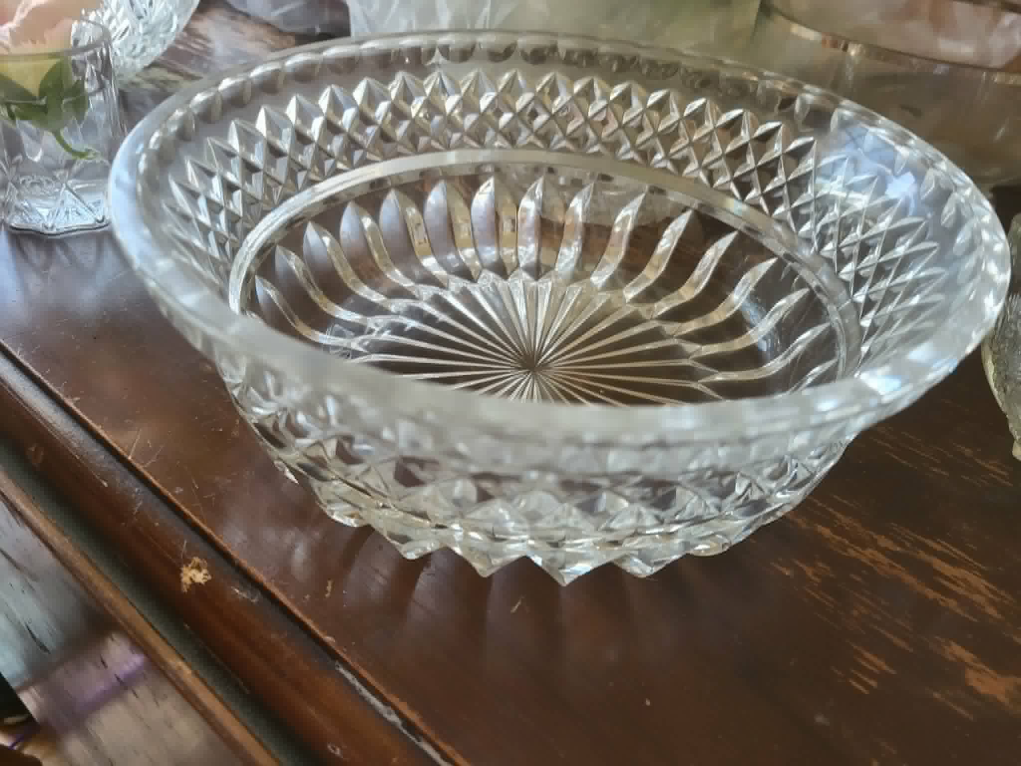 Vintage 1970s crystal serving dishes