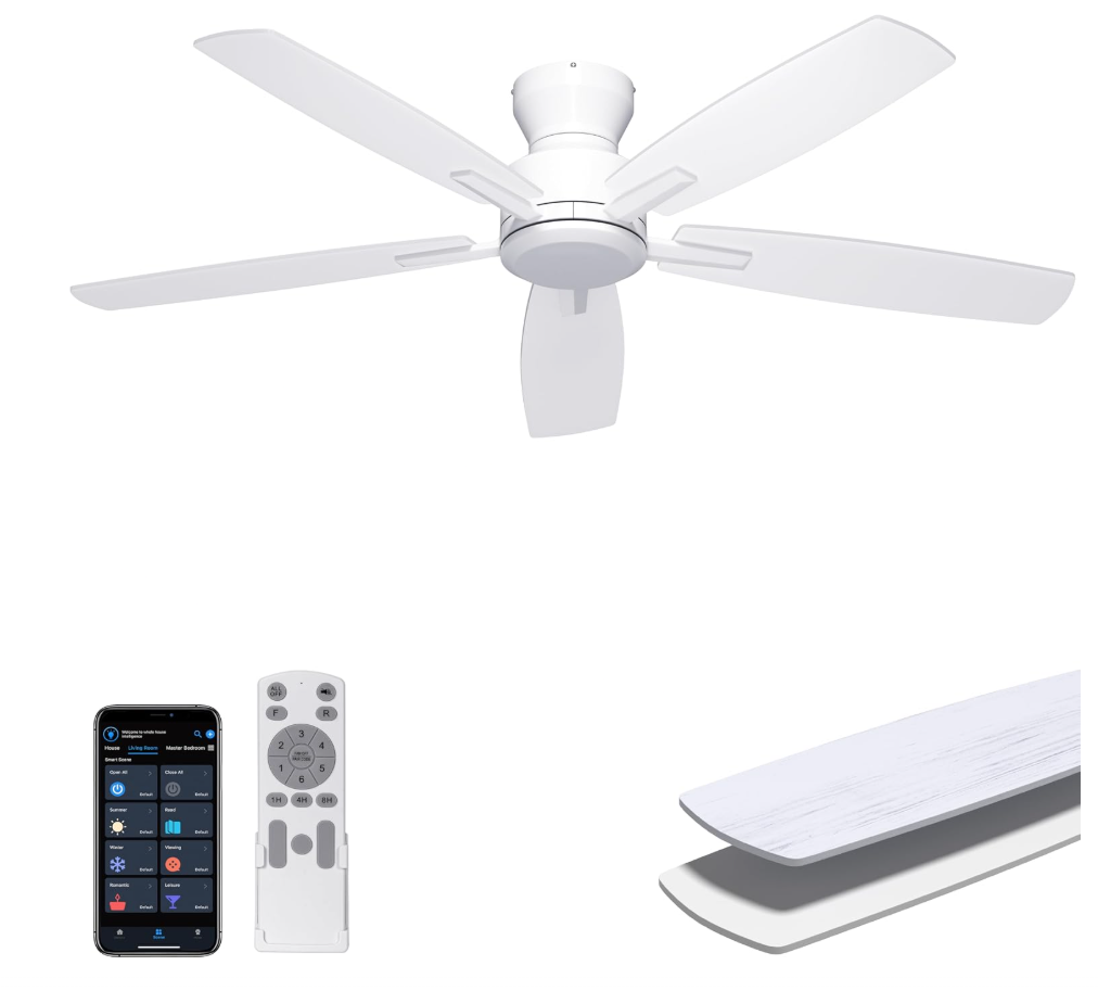 BRAND NEW Ohniyou 52" Ceiling Fan (No Light) Remote App Control