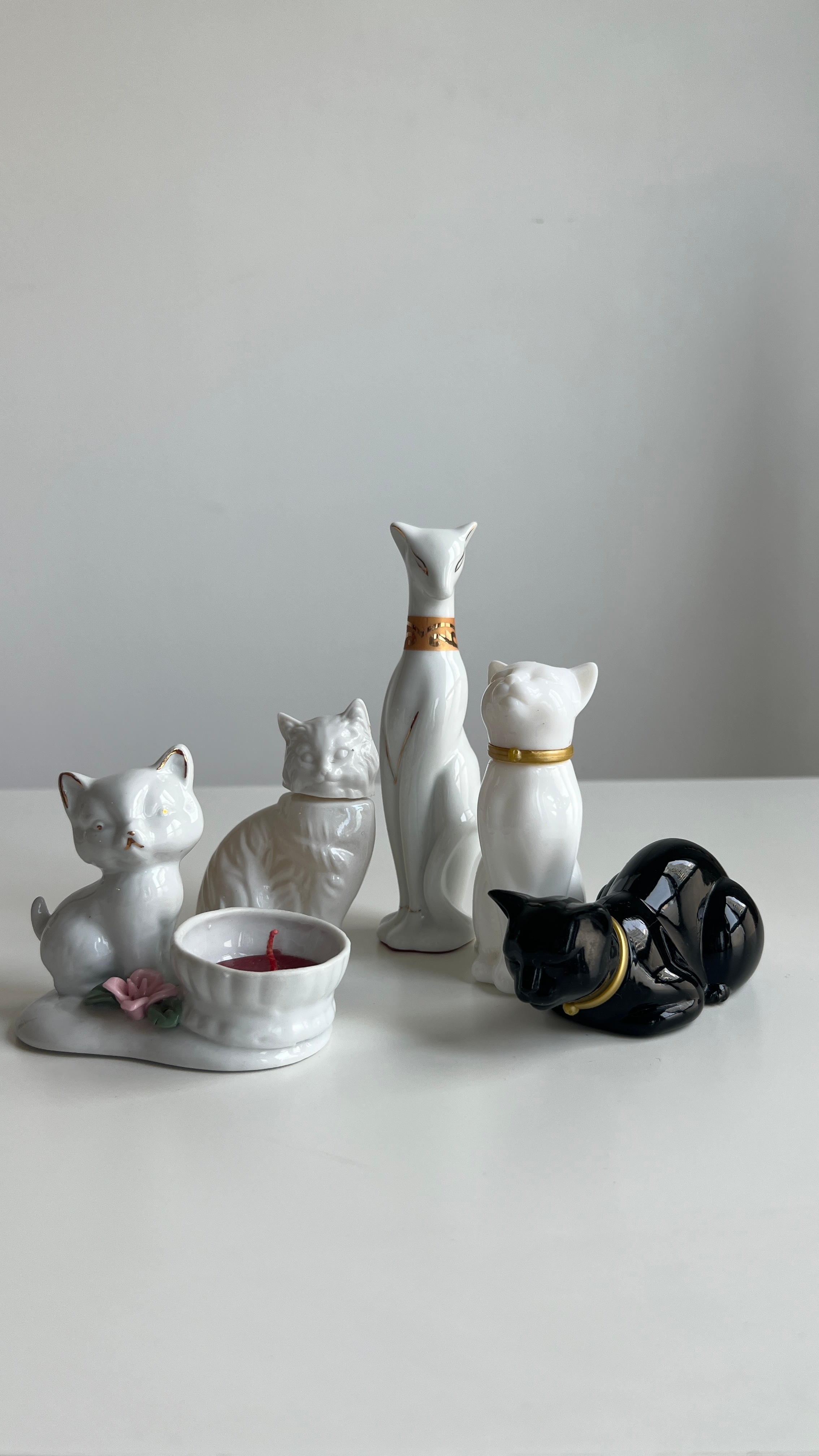 Various Cat figurines, cat lover gift