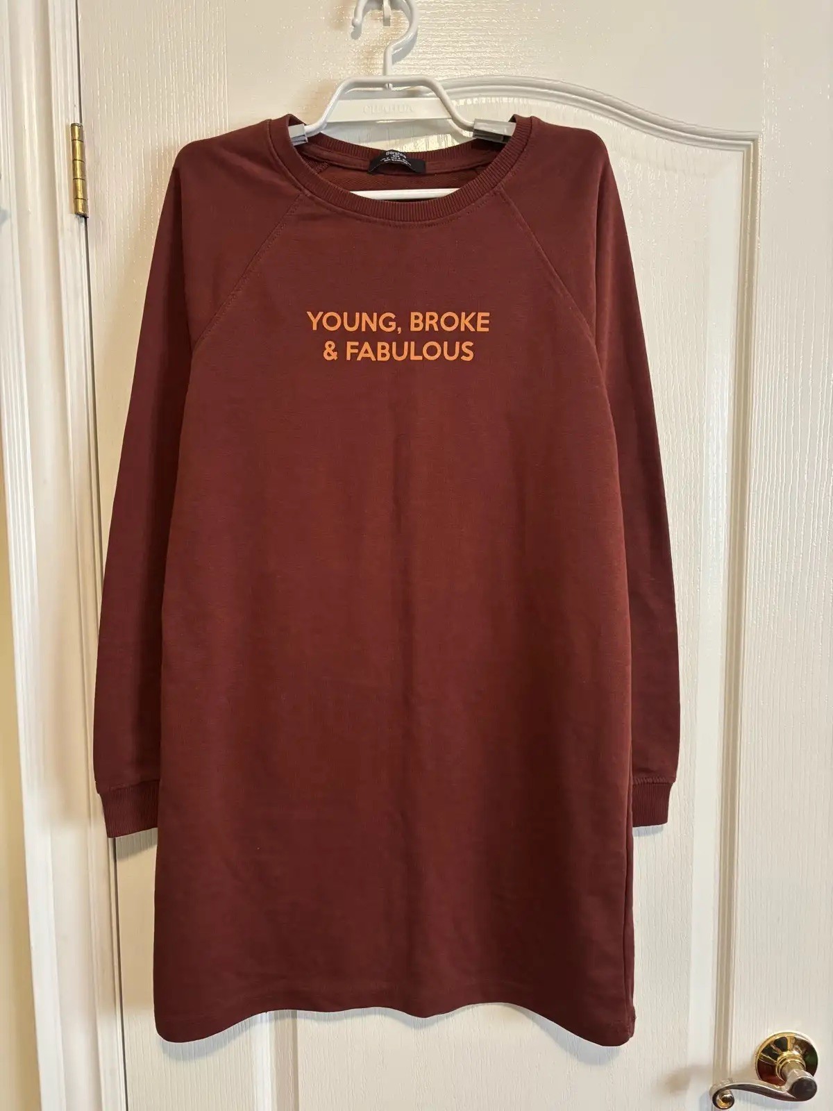 Bershka “Young, Broke & Fabulous” Sweatshirt Dress – Size M - photo 2
