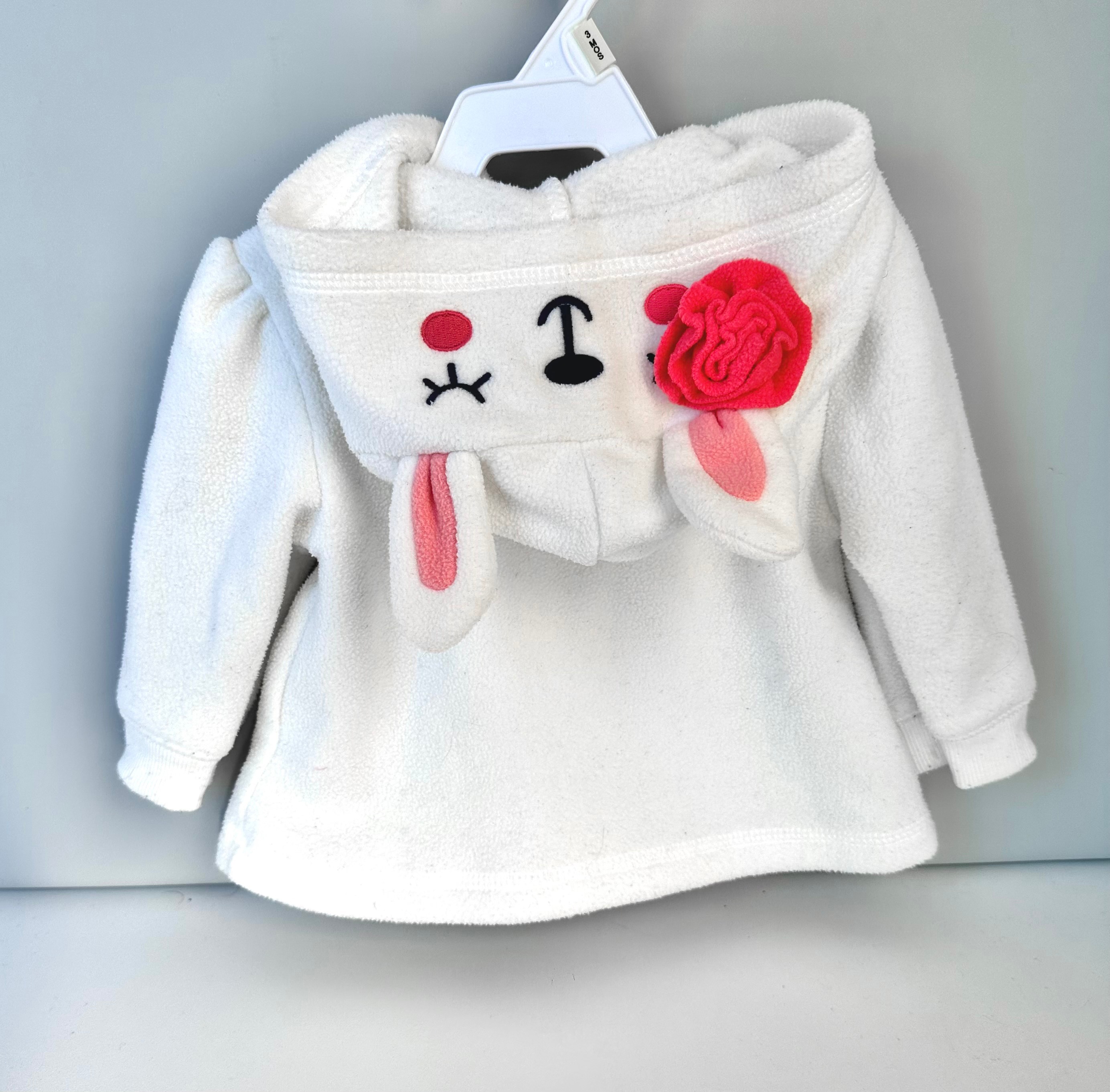 Baby Girl Bunny Hooded Zip Sweater - 6-12 Months - photo 3