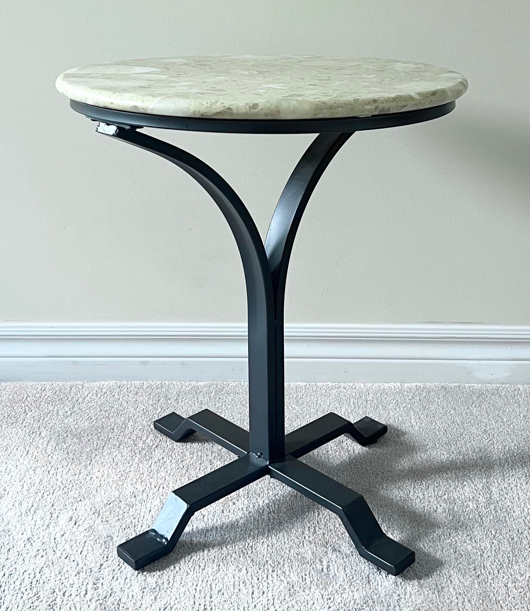 MINT STONE TOP METAL SIDE TABLE - photo 2