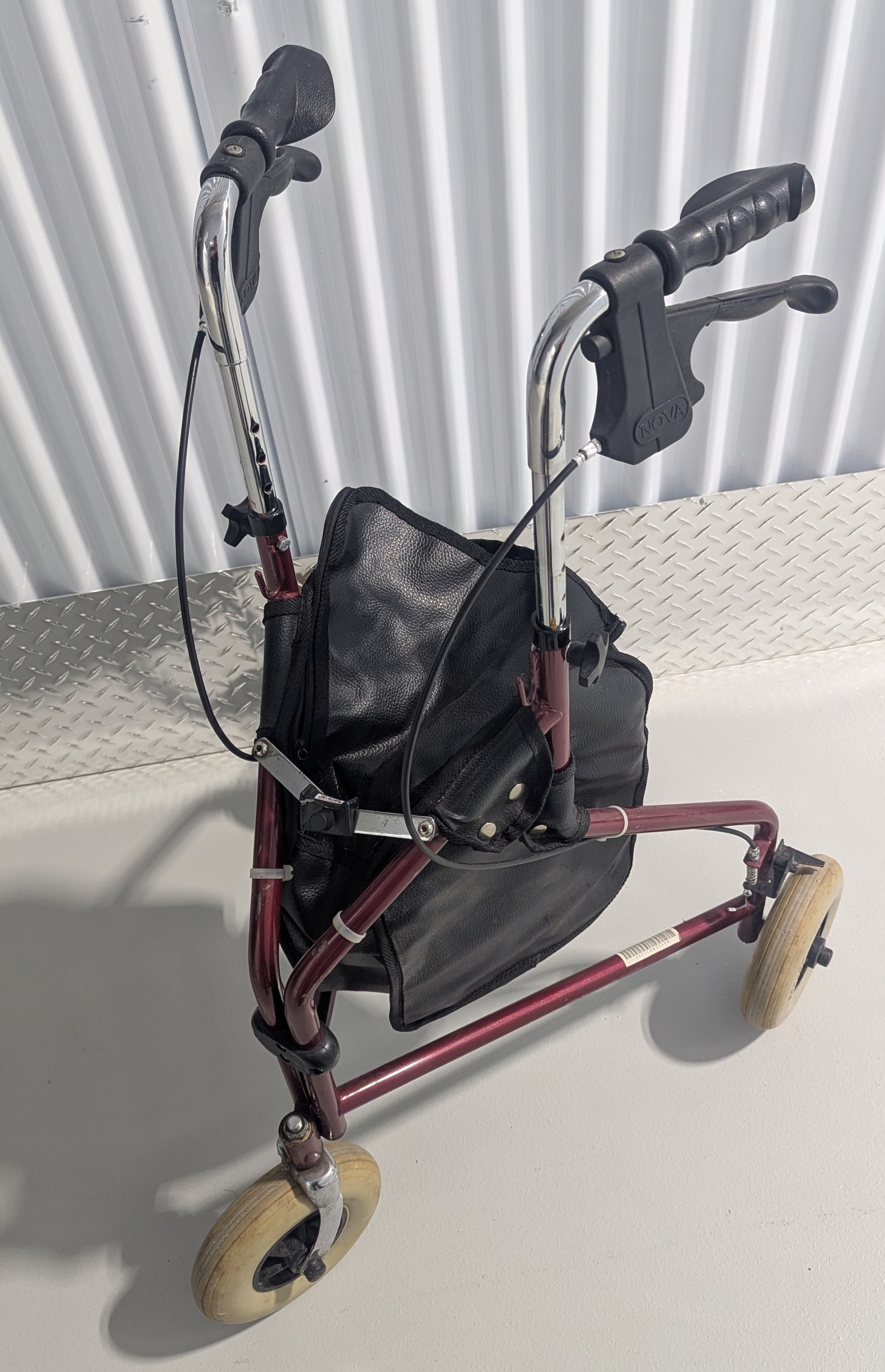 Nova 3 Wheel Folding Walker - Red