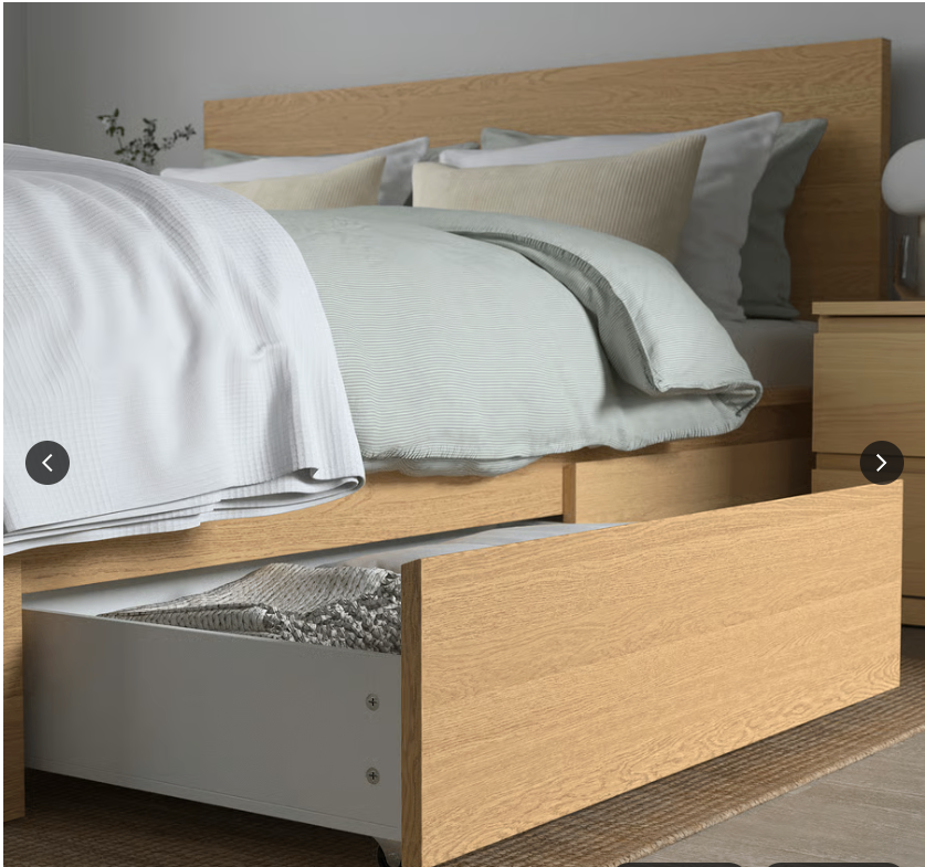 IKEA MALM High Bed Frame, Queen Size w/ 4 Storage Boxes - photo 2