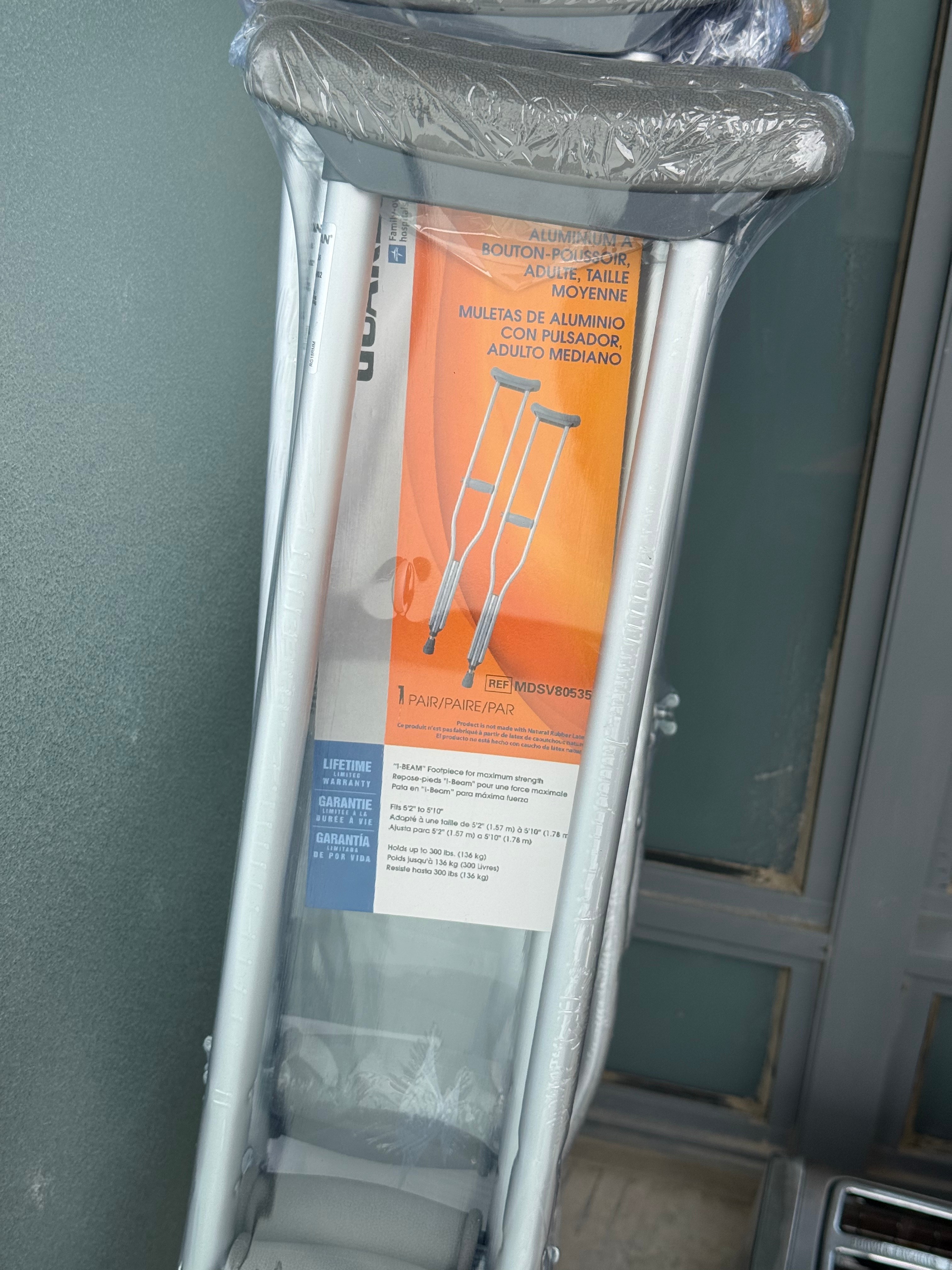 Brand New Medline Aluminum Crutches - Medium Adult  Price: - photo 3