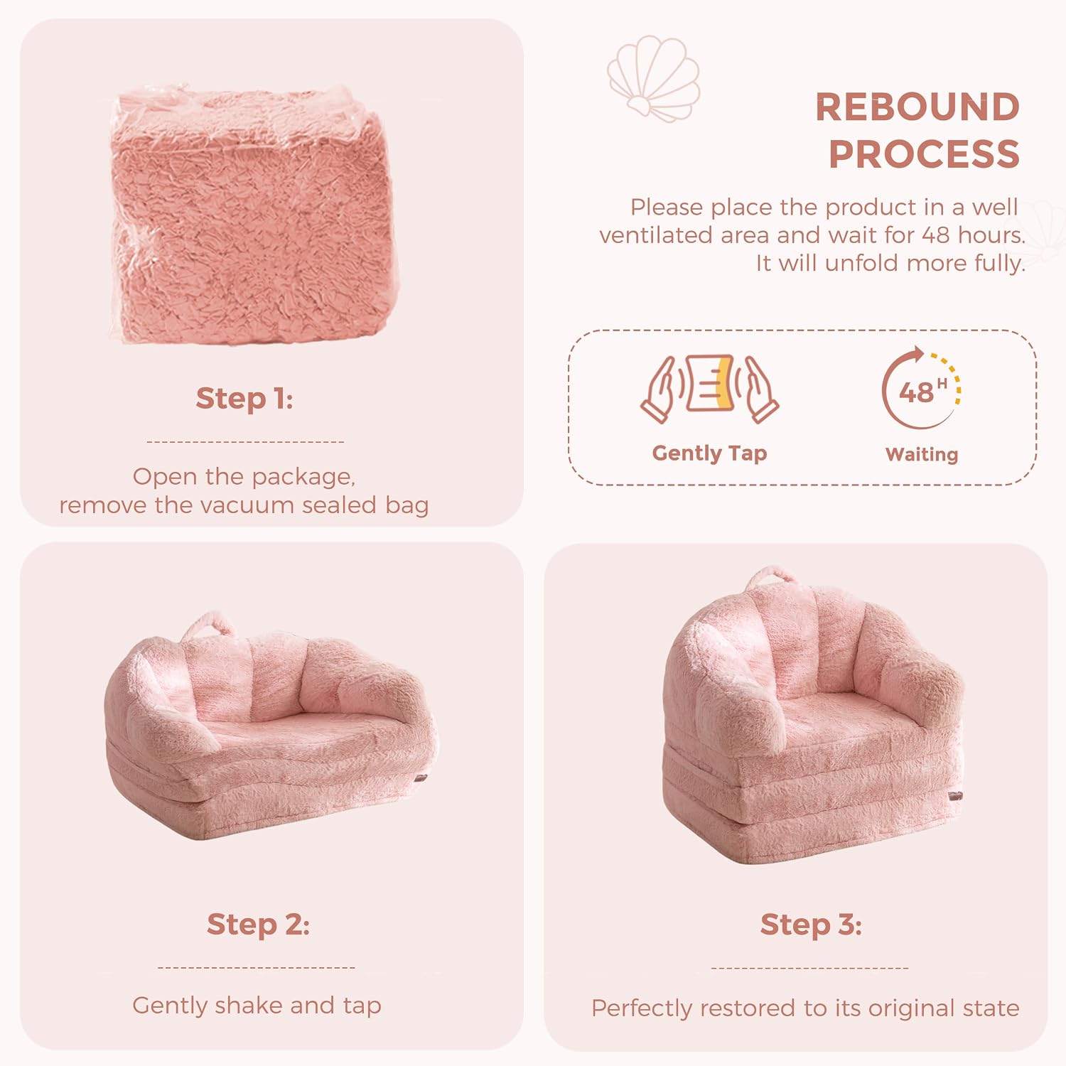 NEW MAXXOYO Pink Faux Fur Foldable Sofa Bed - photo 3