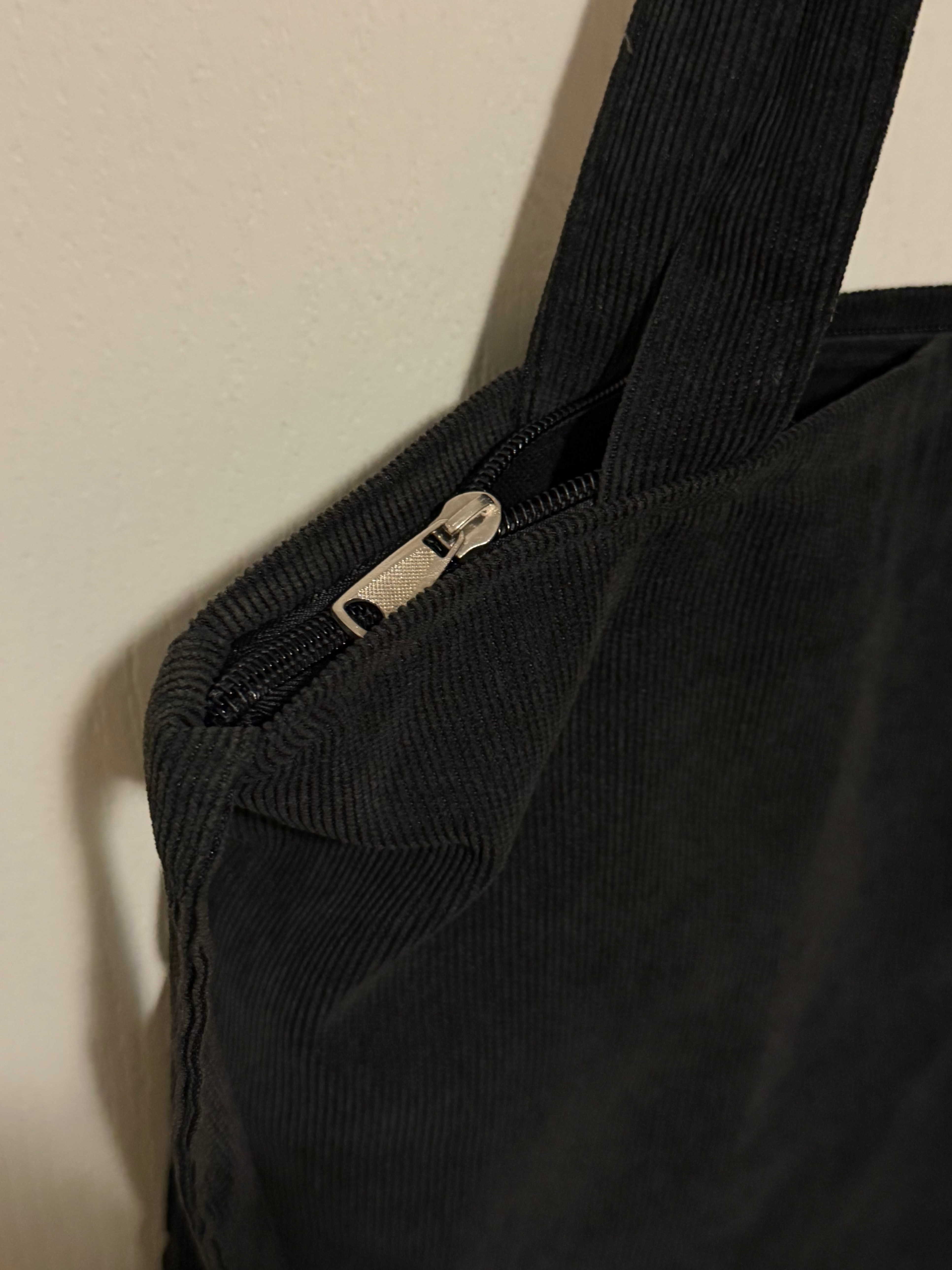 Black Corduroy Tote / Shoulder Bag - photo 3