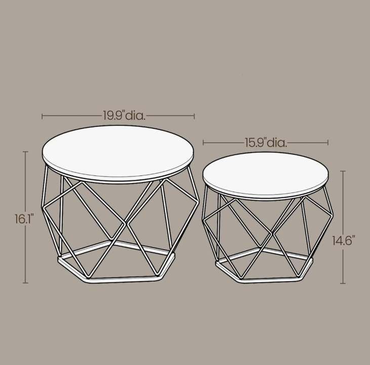 2-Piece Nesting Coffee Table Set - Greige & Black | PickUp Only - photo 4
