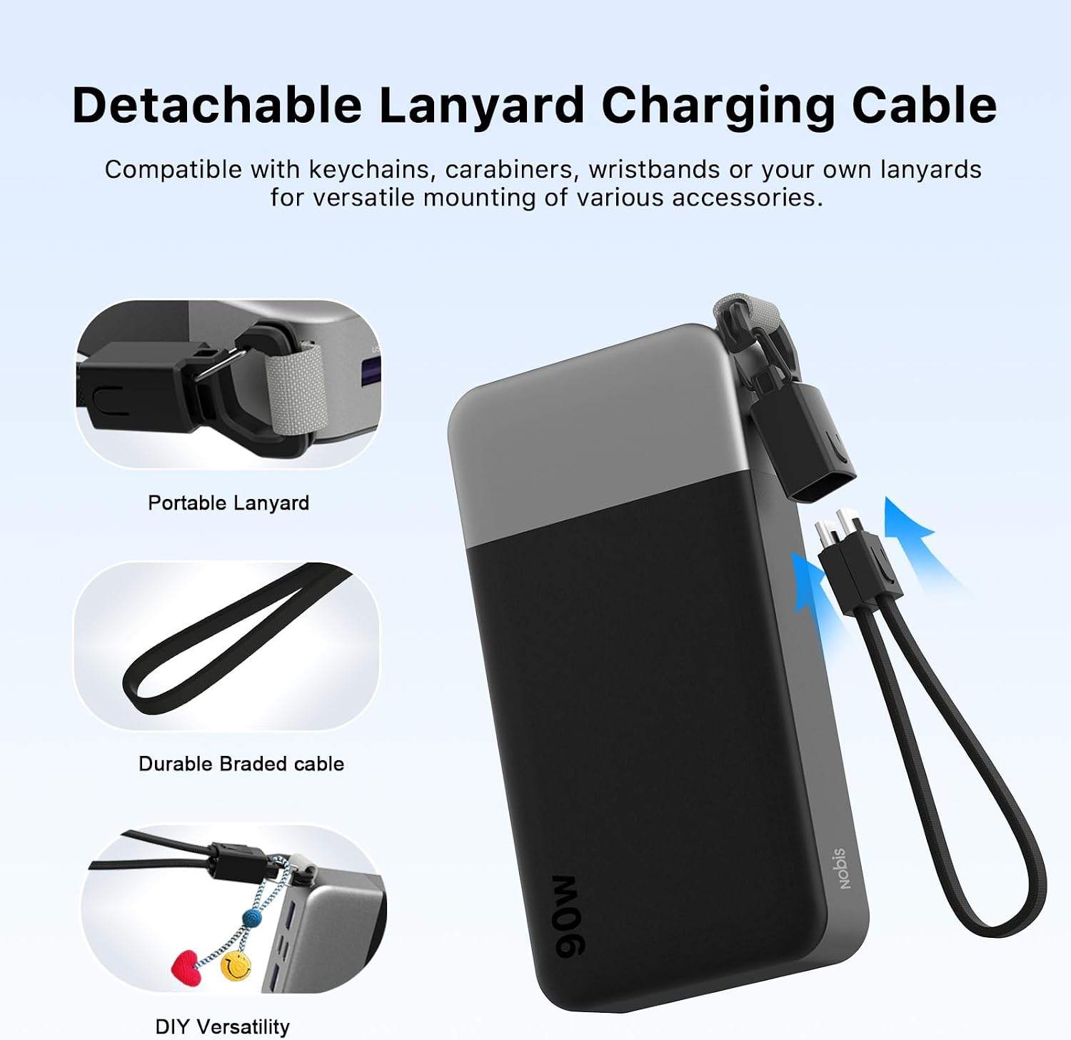 Power Bank 20000mAh 90W Portable Charger with Detachable Cable - photo 3