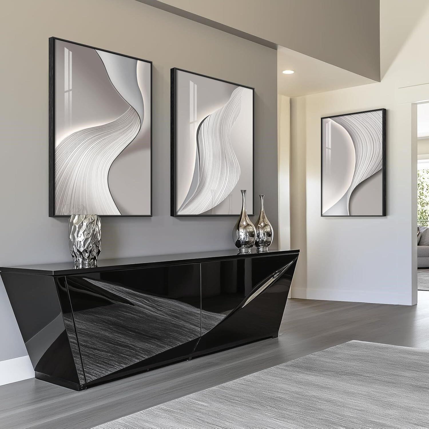 Abstract Wave Wall Art Set (3 pieces) - photo 4