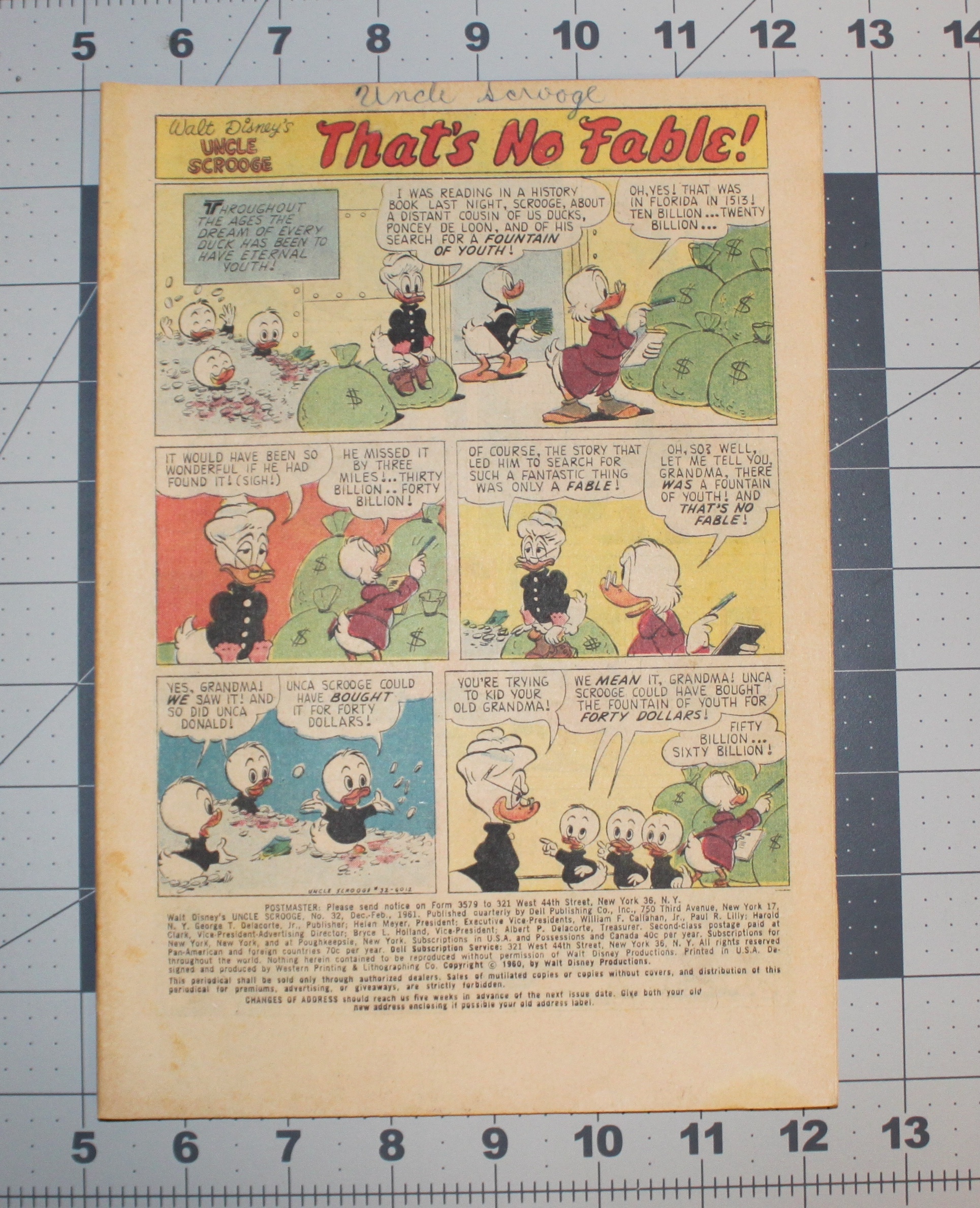Walt Disney’s Uncle Scrooge #32 December 1960 Silver Age Comic