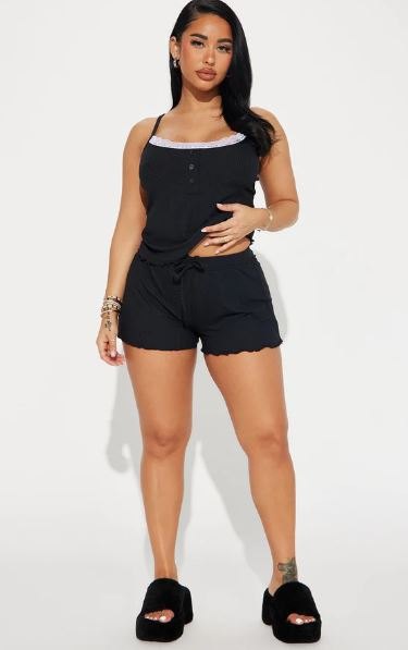 FashionNova-Comfy For The Weekend Ribbed PJ Short Set - photo 2