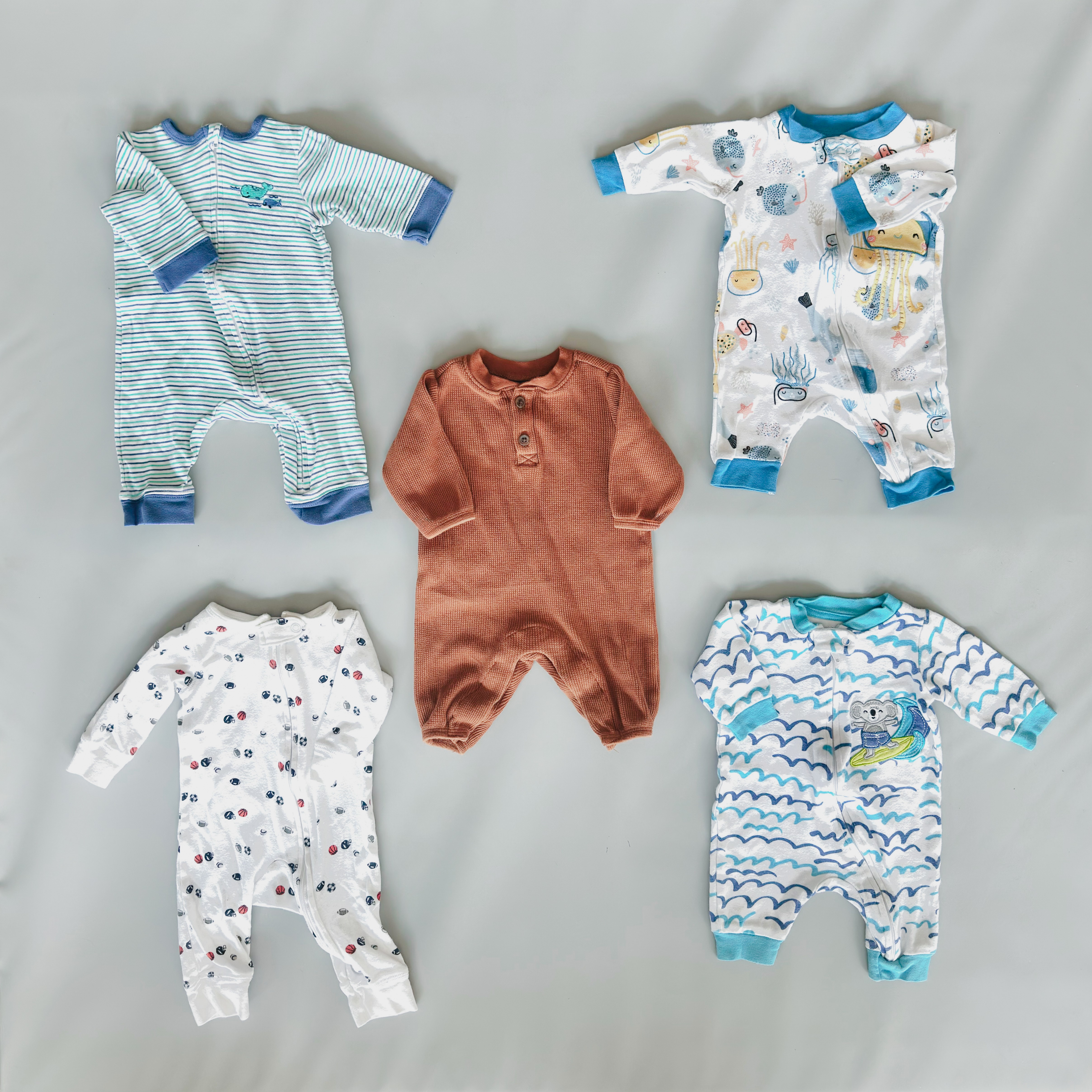Baby Boy Jumpsuits Bundle - 0-3 and 3-6 Months