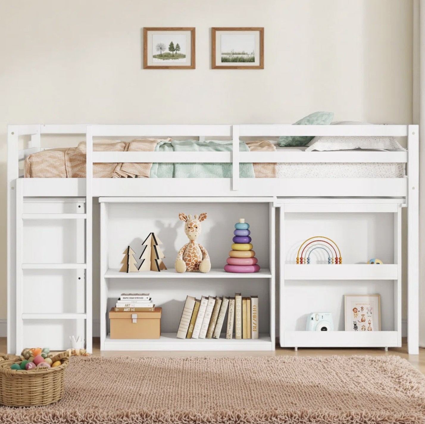 Kids MultiFunctional Loft Bed with Pulling Out Desk - photo 4