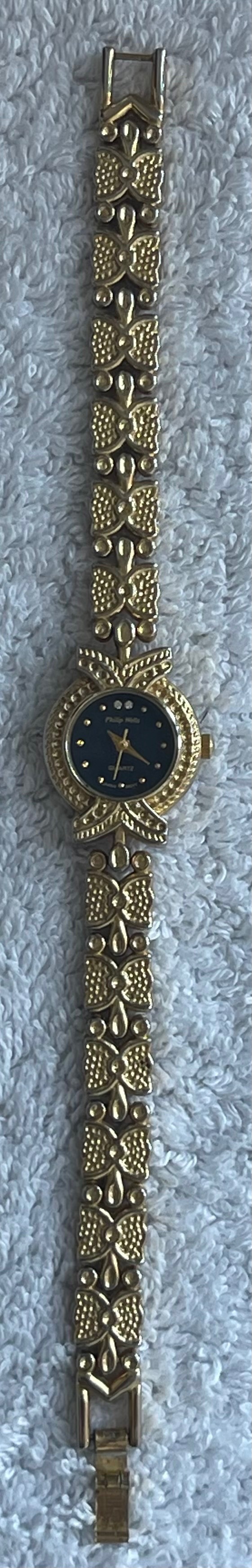 Vintage Philip Wells Gold Butterfly Link Watch (Needs Battery) - photo 3