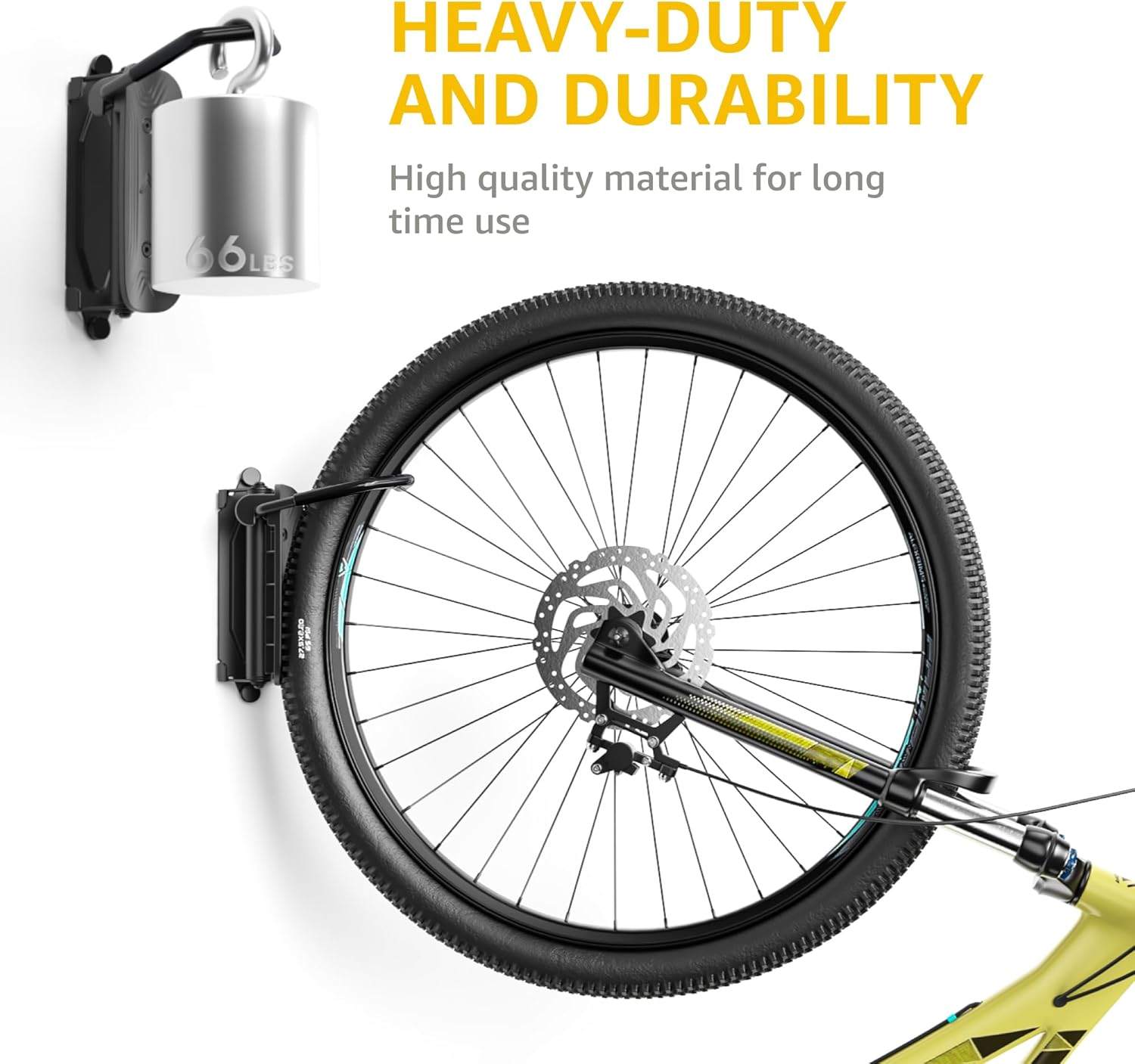 monTek swivel space saving wall bike rack - photo 4