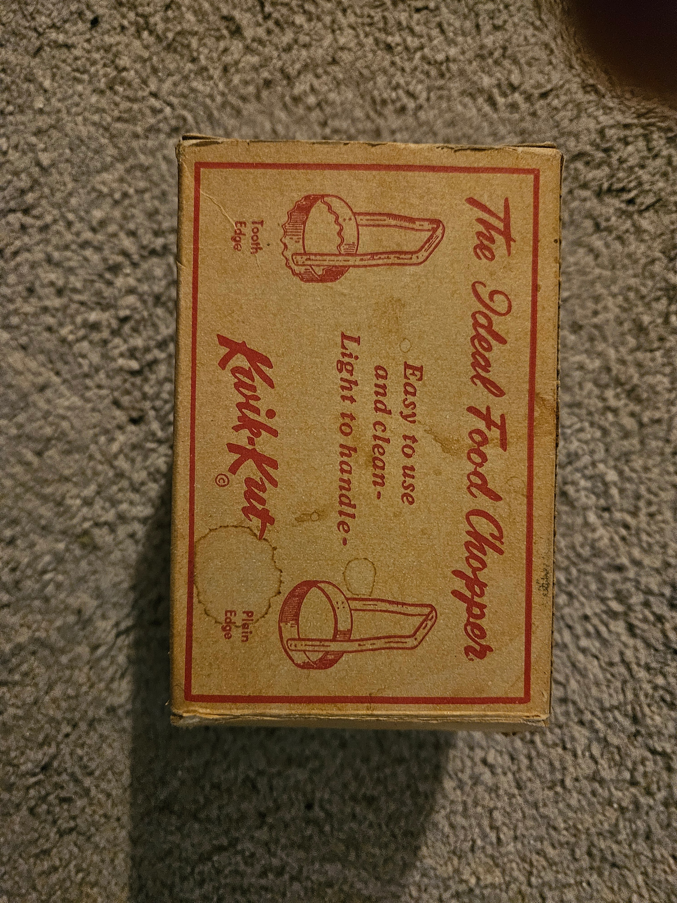 Vintage 1950s KWIK-KUT Food Chopper w/ Tooth Edge, Original Box - photo 2