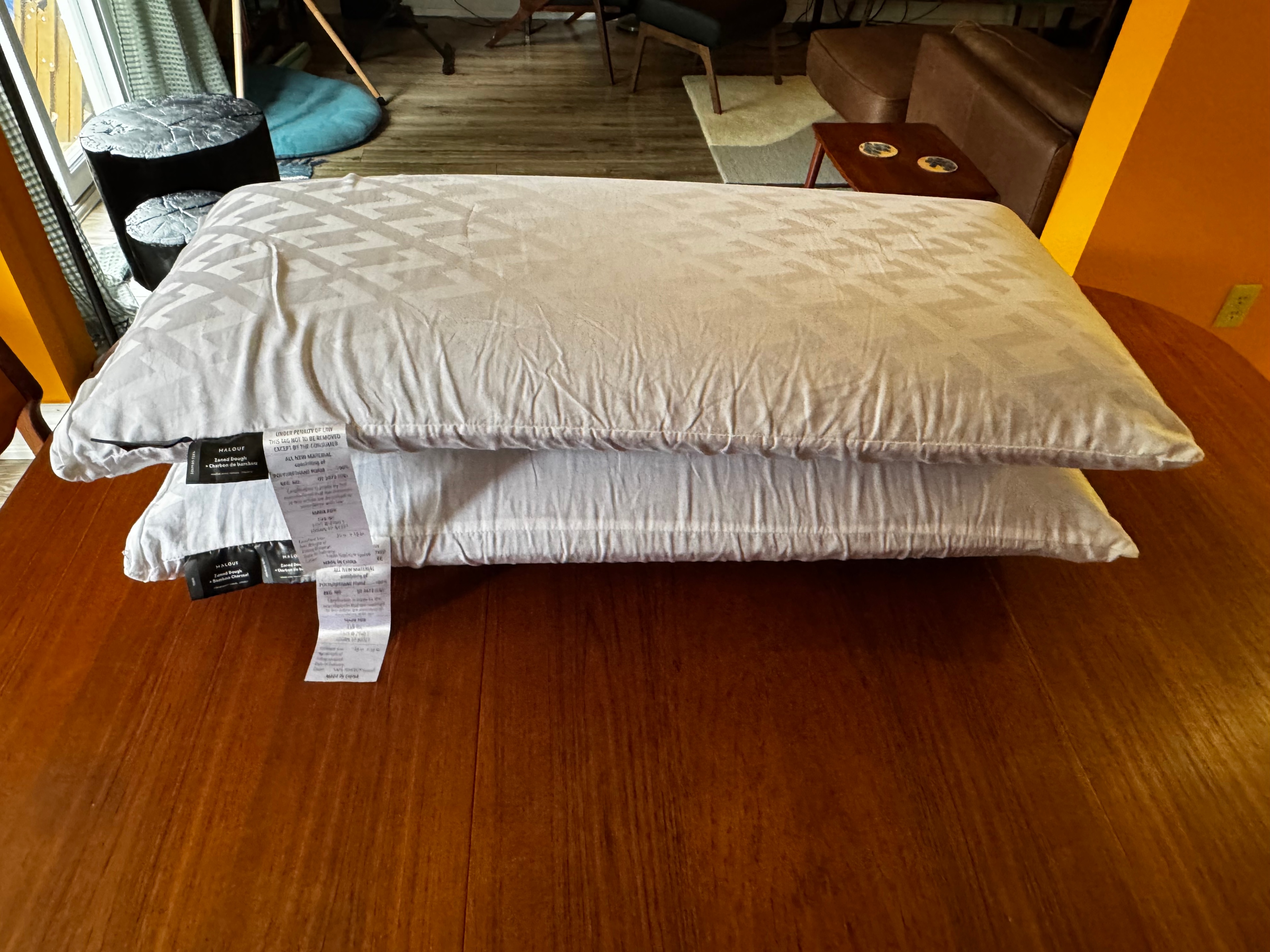 Pair of Luxury Malouf Zoned Dough King Pillows (Brand New)