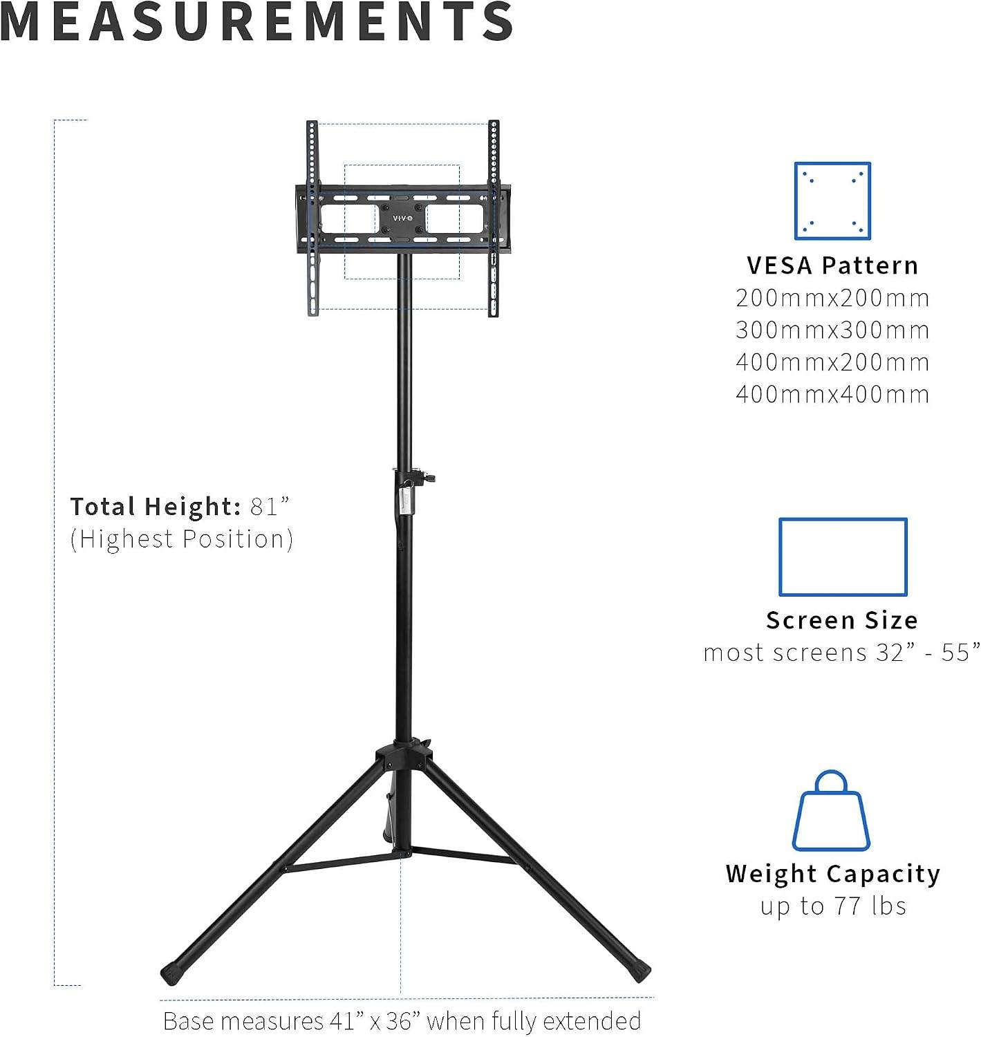 New VIVO Tripod 32 to 55 inch LCD LED Flat Screen TV Display - photo 4