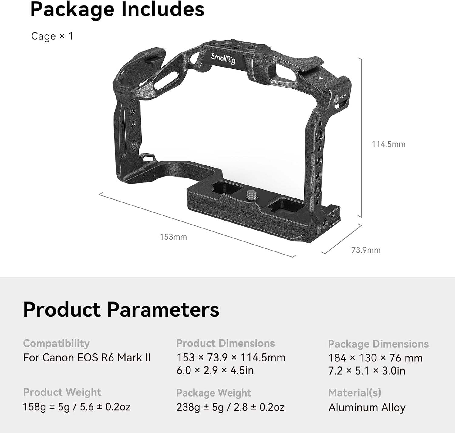 SmallRig “Black Mamba” Cage for Canon R6 Mark II & III - photo 4