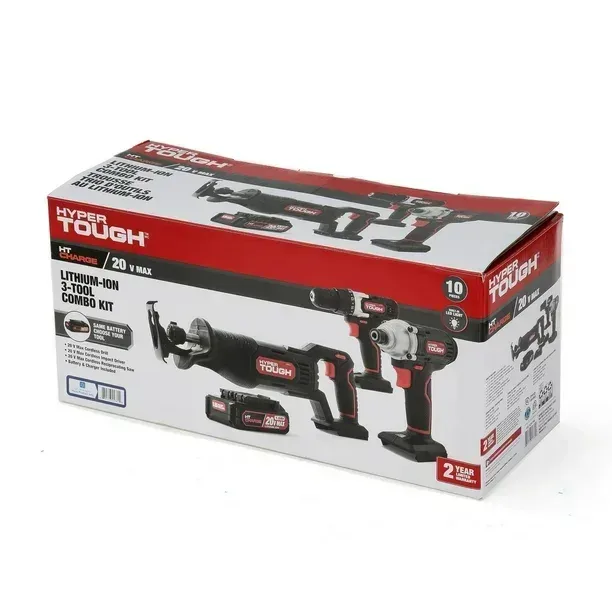 HYPER TOUGH 20-VOLT MAX LITHIUM-ION 3-TOOL COMBO KIT - photo 2