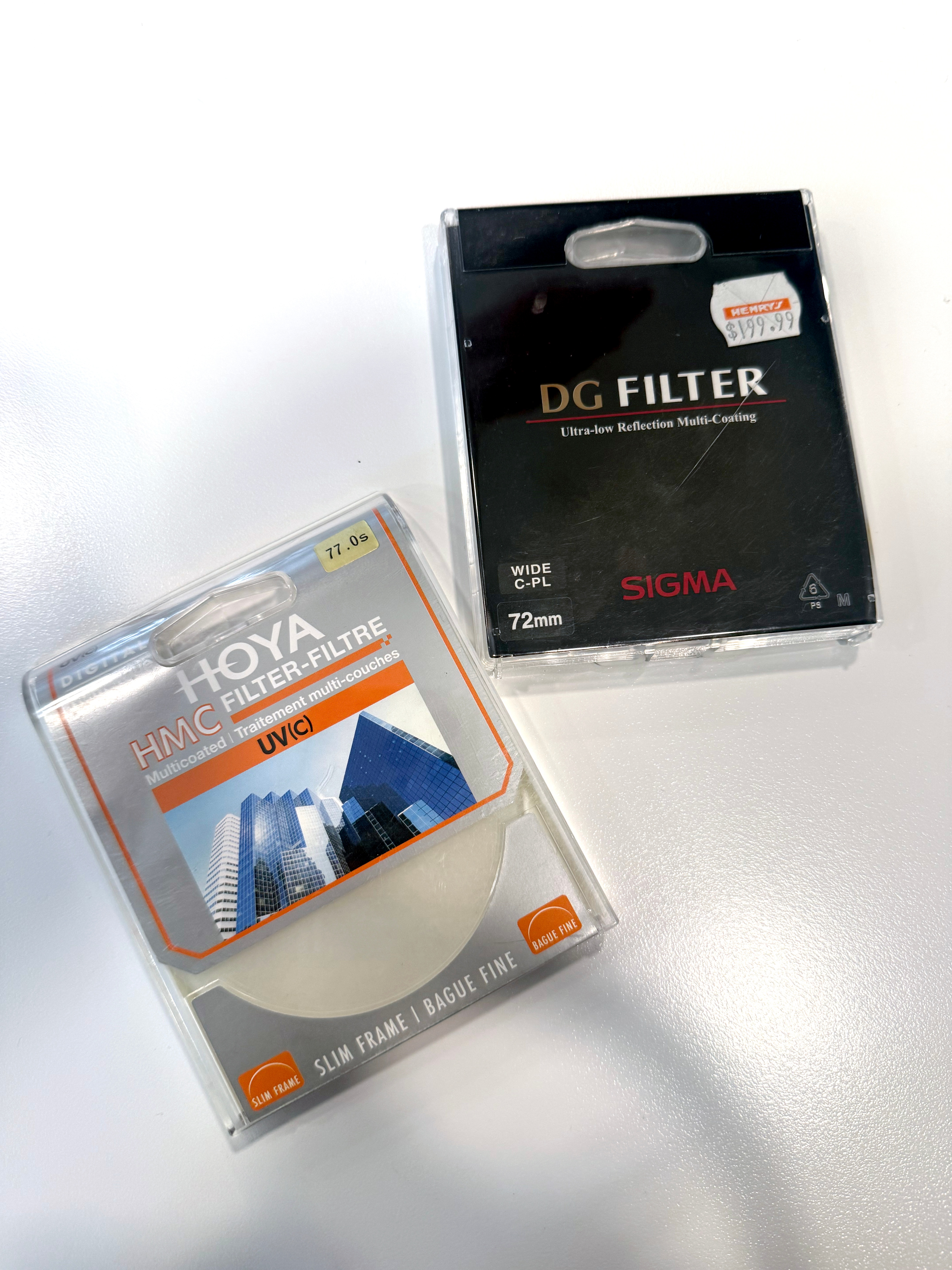 Camera Lens Filter Bundle (72mm C-PL & 77mm UV) - Sigma & Hoya