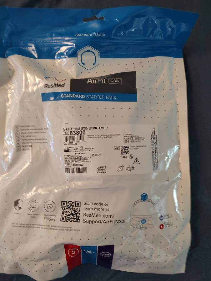 Brand New Resmed Airfit N30i CPAP nasal mask starter pack - photo 5