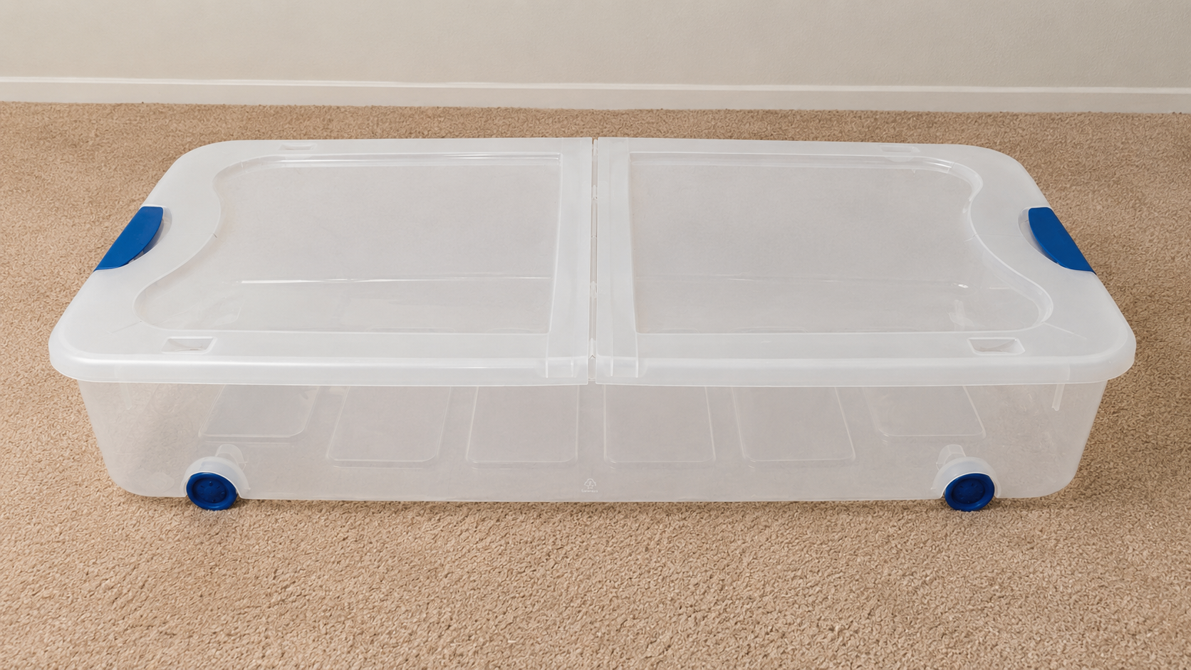 Sterilite 60 Qt / 57L Clear Wheeled Underbed Storage