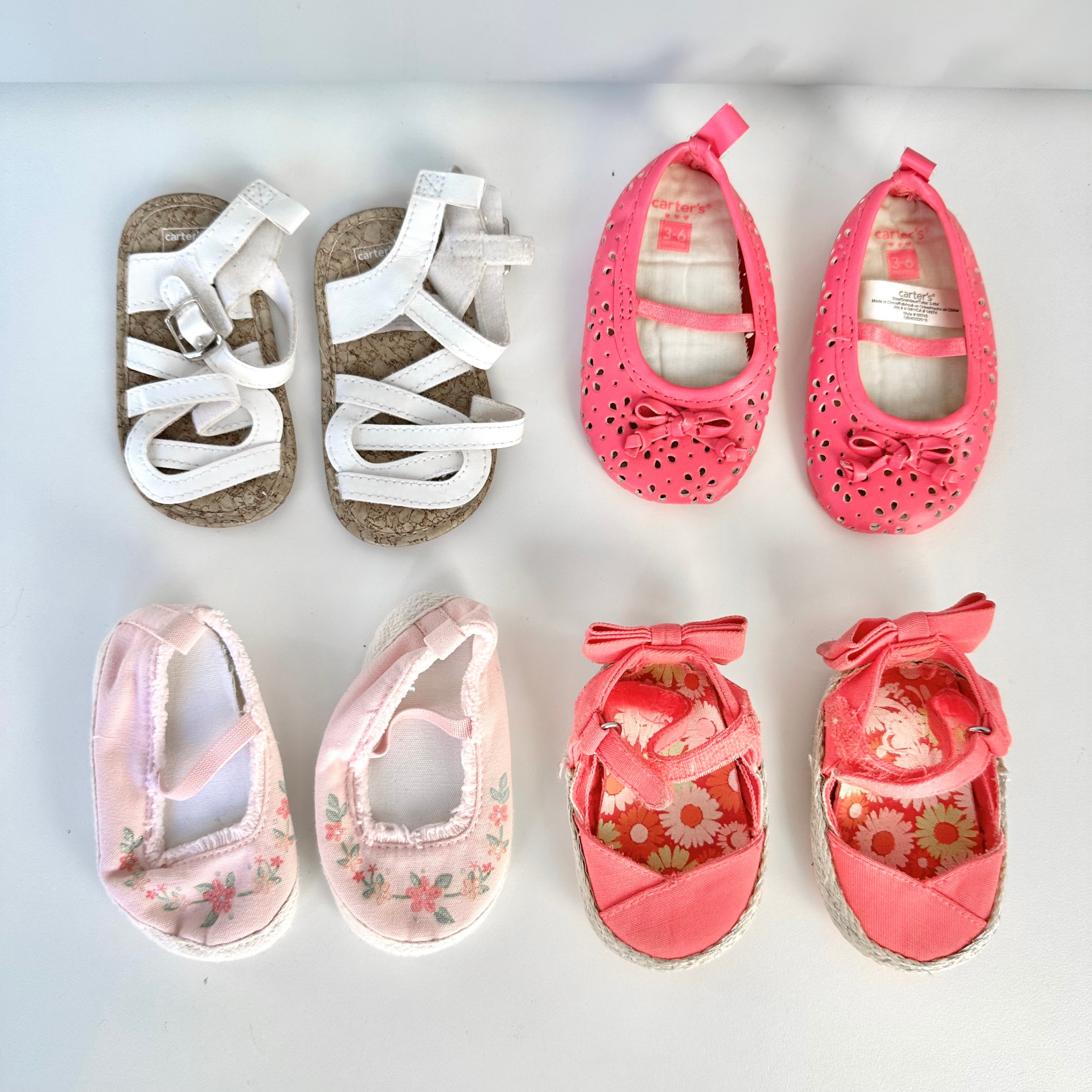 Baby Girl Sandals Shoes Bundle - Carter's - 0-3 Months