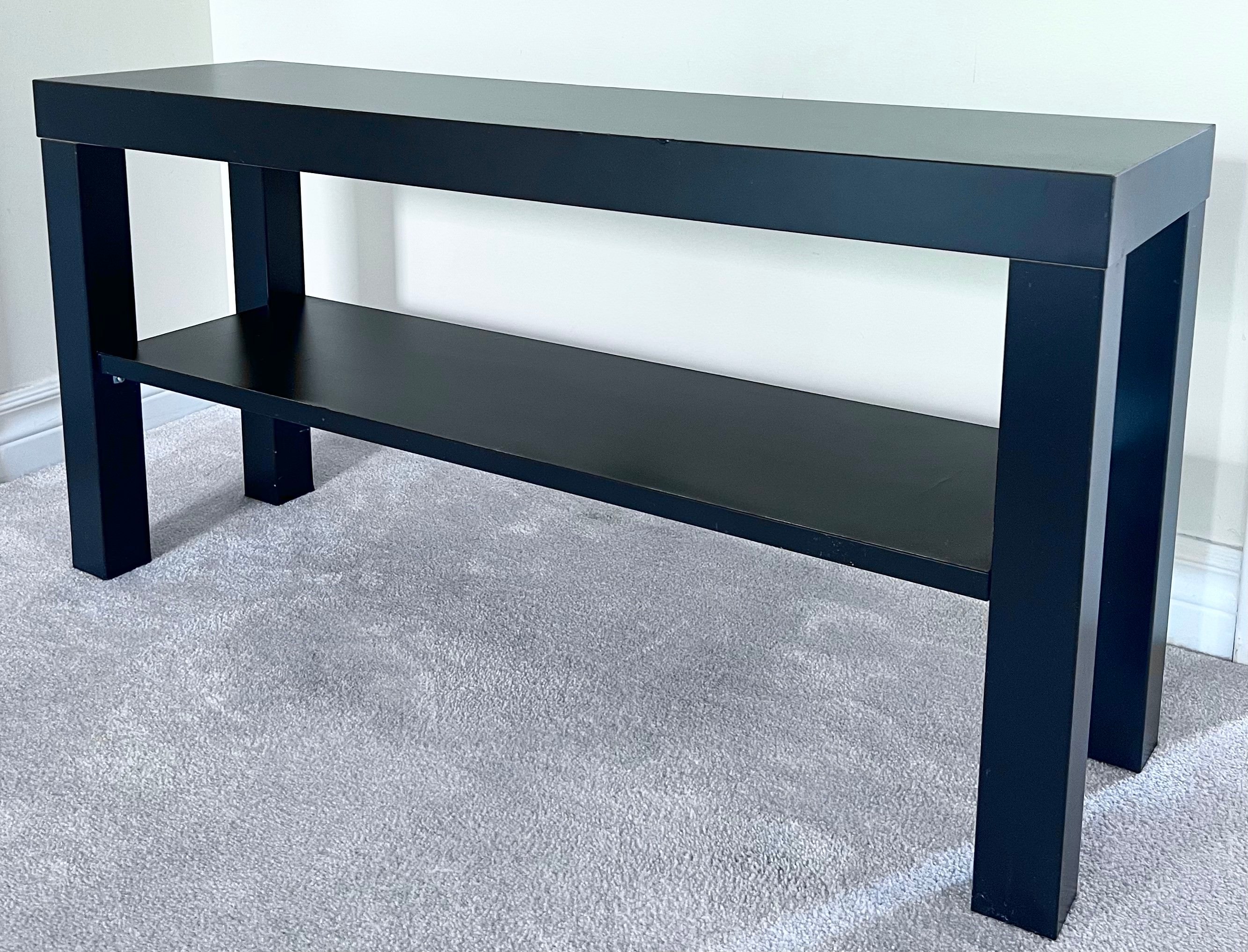 MINT CONDITION MODERN BLACK TV STAND / BENCH - photo 2