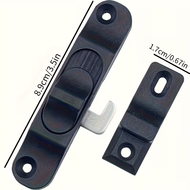 Black Aluminum Alloy Folding Trackless Screen Door Latch - photo 4