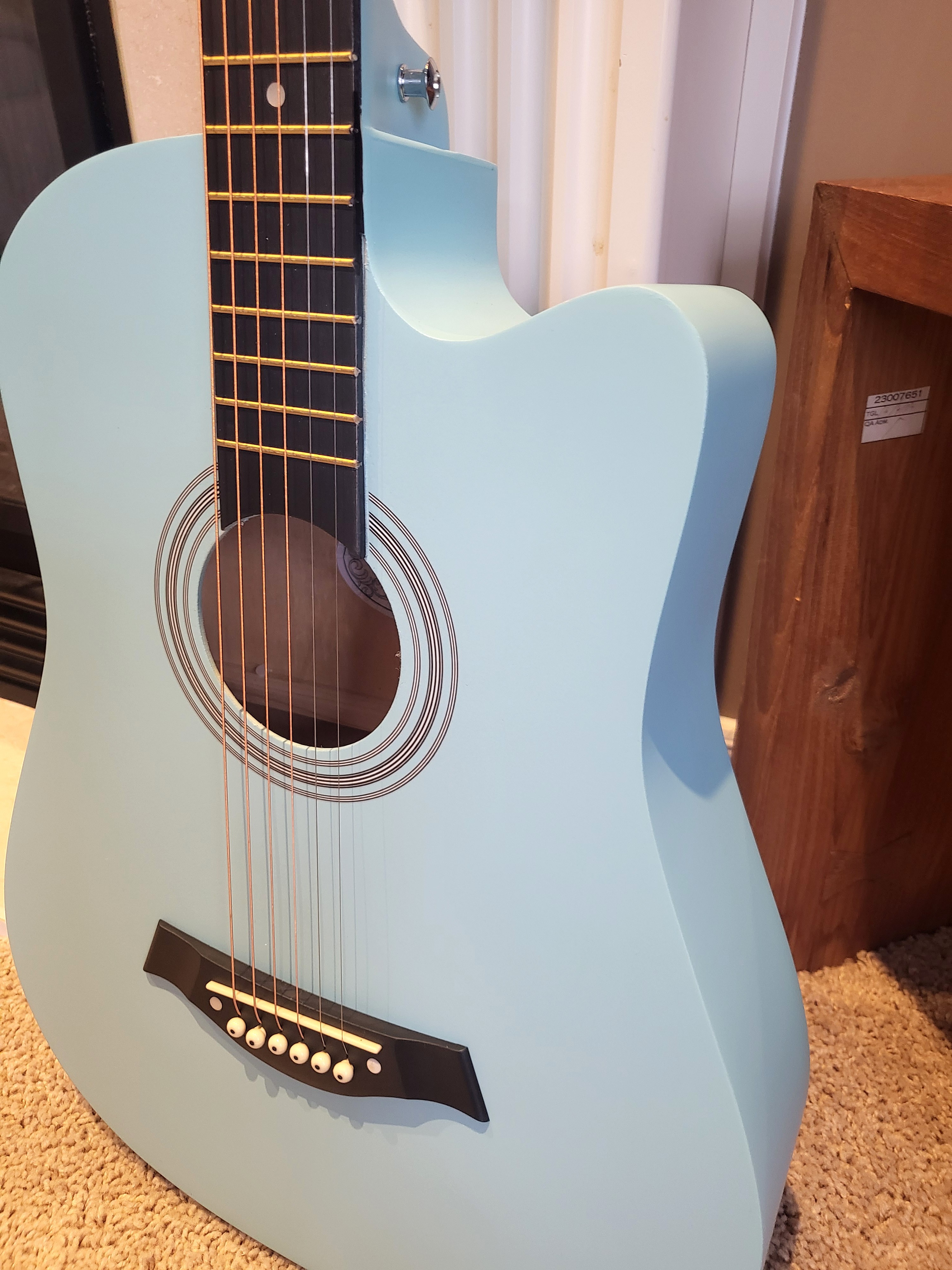 Brand New Light Blue Acoustic Guitar Perfect for Beginners 38" - photo 3