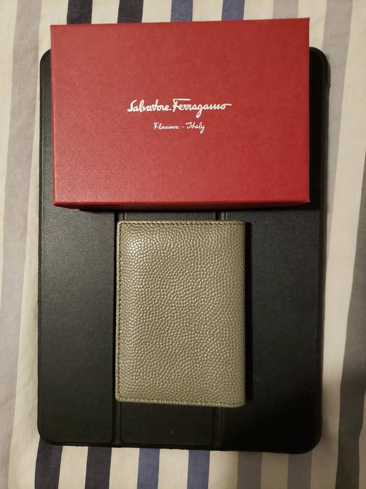 Salvatore Ferragamo leather card case wallet. Like new.